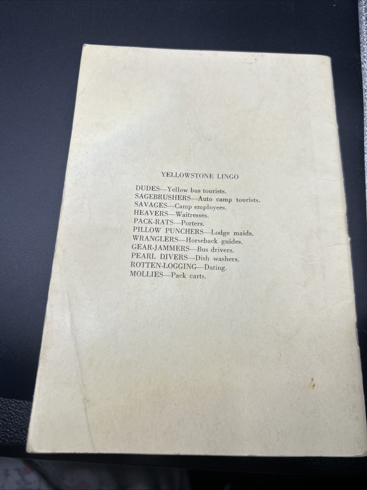 Songs of the Yellowstone Park Camps ~ Yellowstone Park Lodge & Camps Co Undated