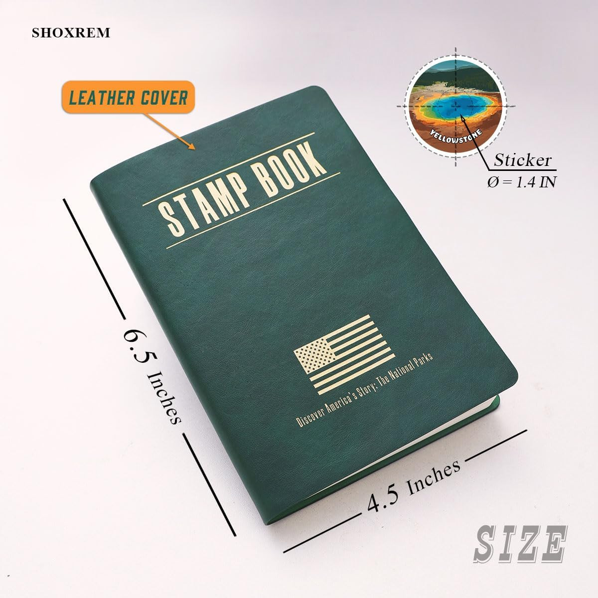 National Parks Stamp Book with Sticker Set, Full-Color National Park Book with P