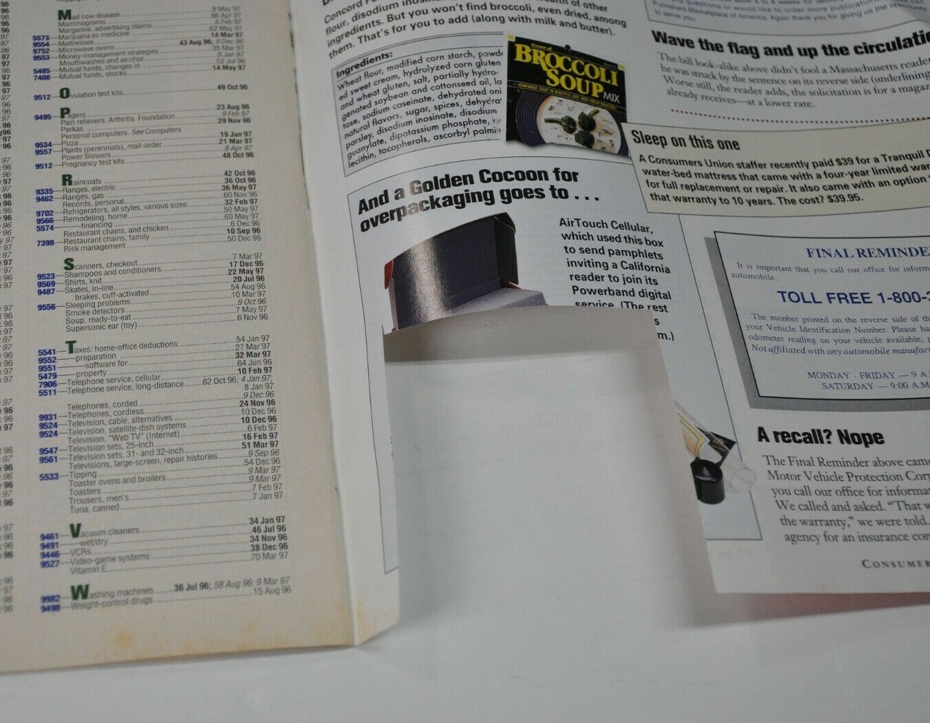1997 June Consumer Reports Magazine Best National Parks SUVs Ford Jeep
