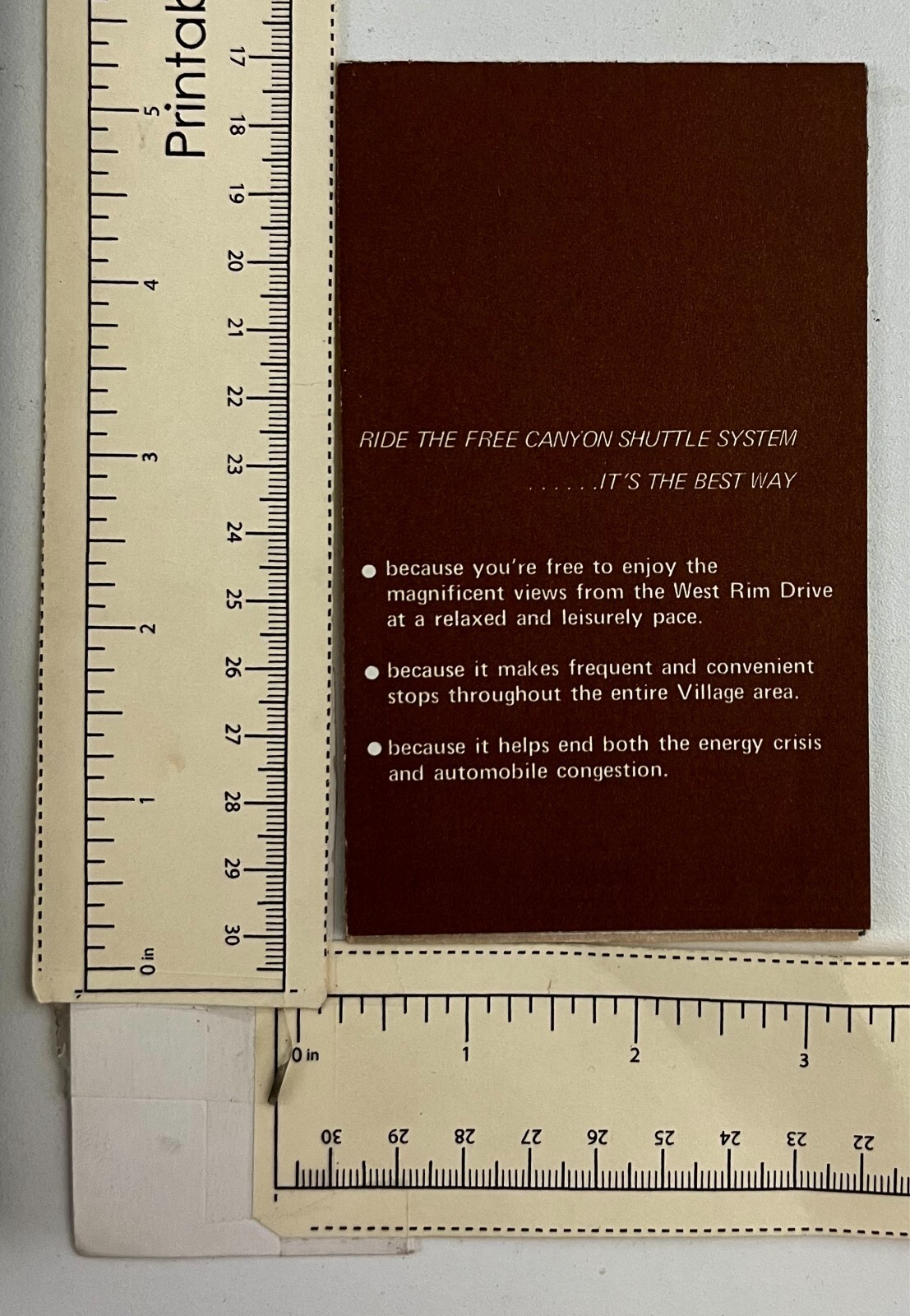 1970s Grand Canyon National Park Free Shuttle VTG Travel Brochure Route Guide
