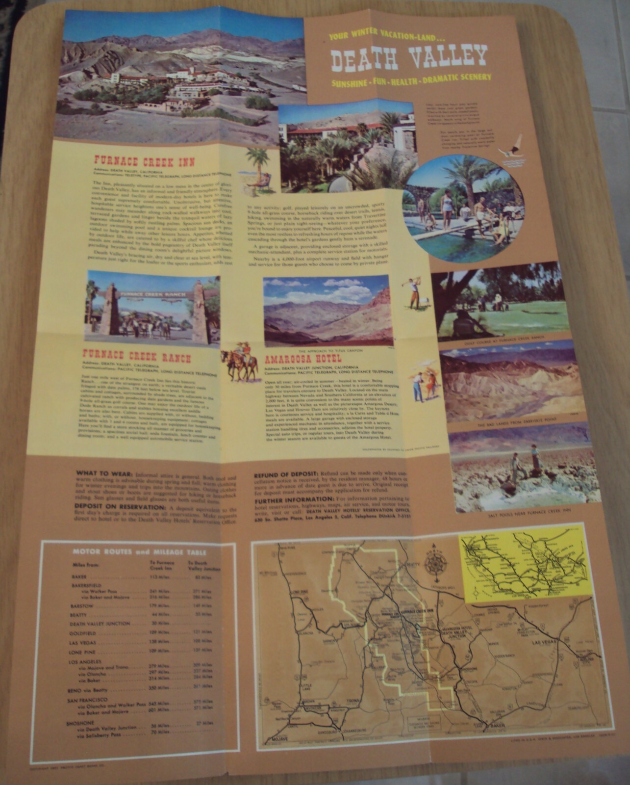 VTG 1951 ‘TRAVEL Brochure’~”DEATH VALLEY” National Park~CALIFORNIA~