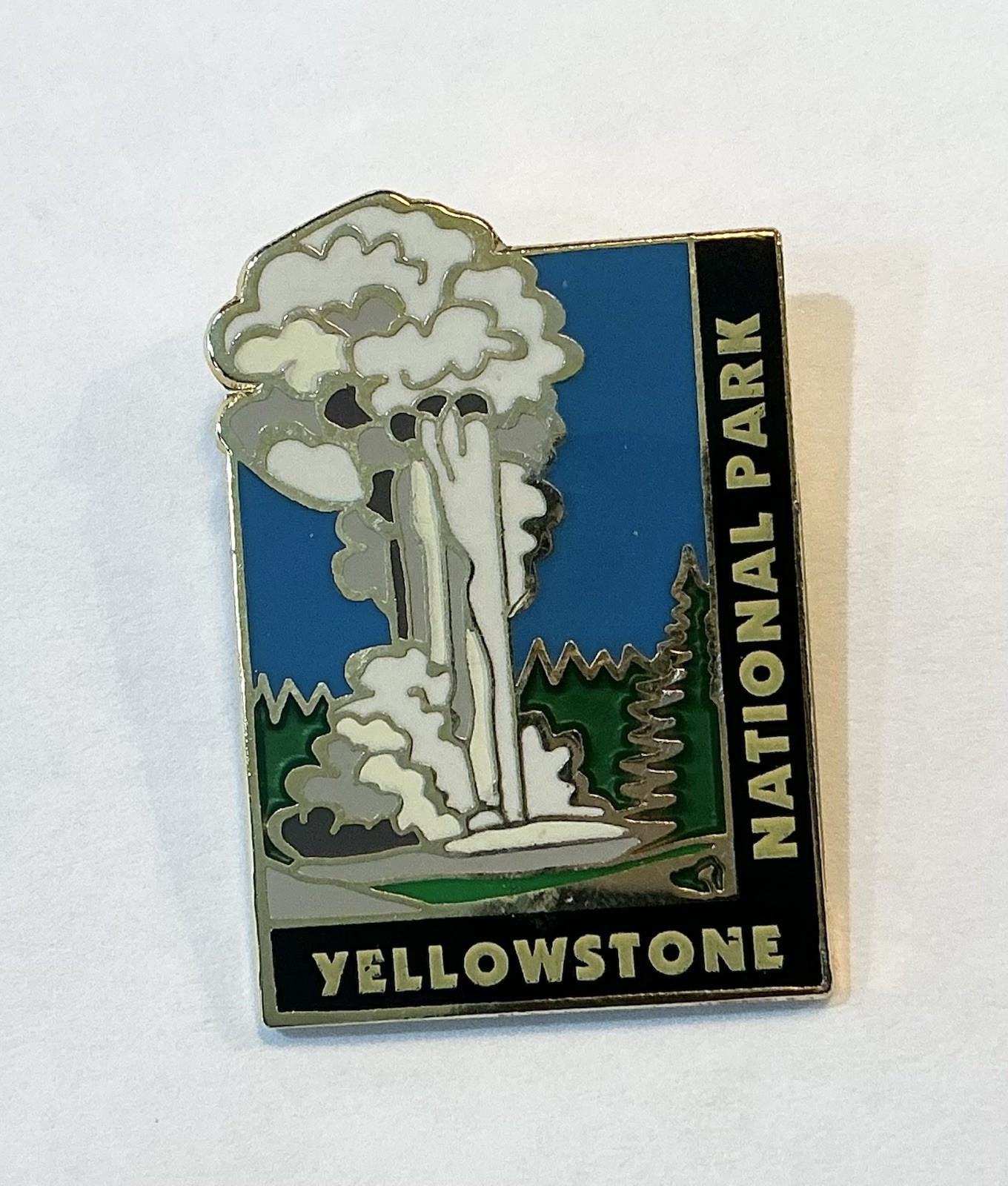 Yellowstone National Park Pin Old Faithful Wyoming Rectangular