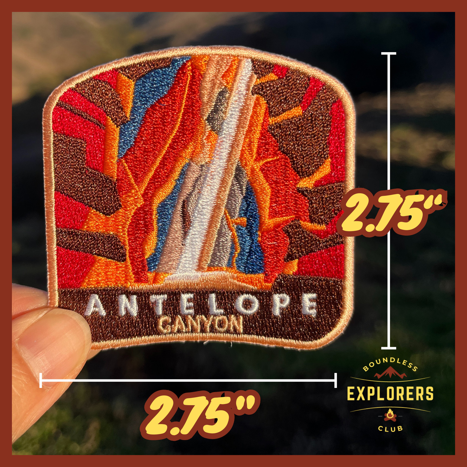 Antelope Canyon Patch: 2.75-Inch Iron-On Embroidered Badge