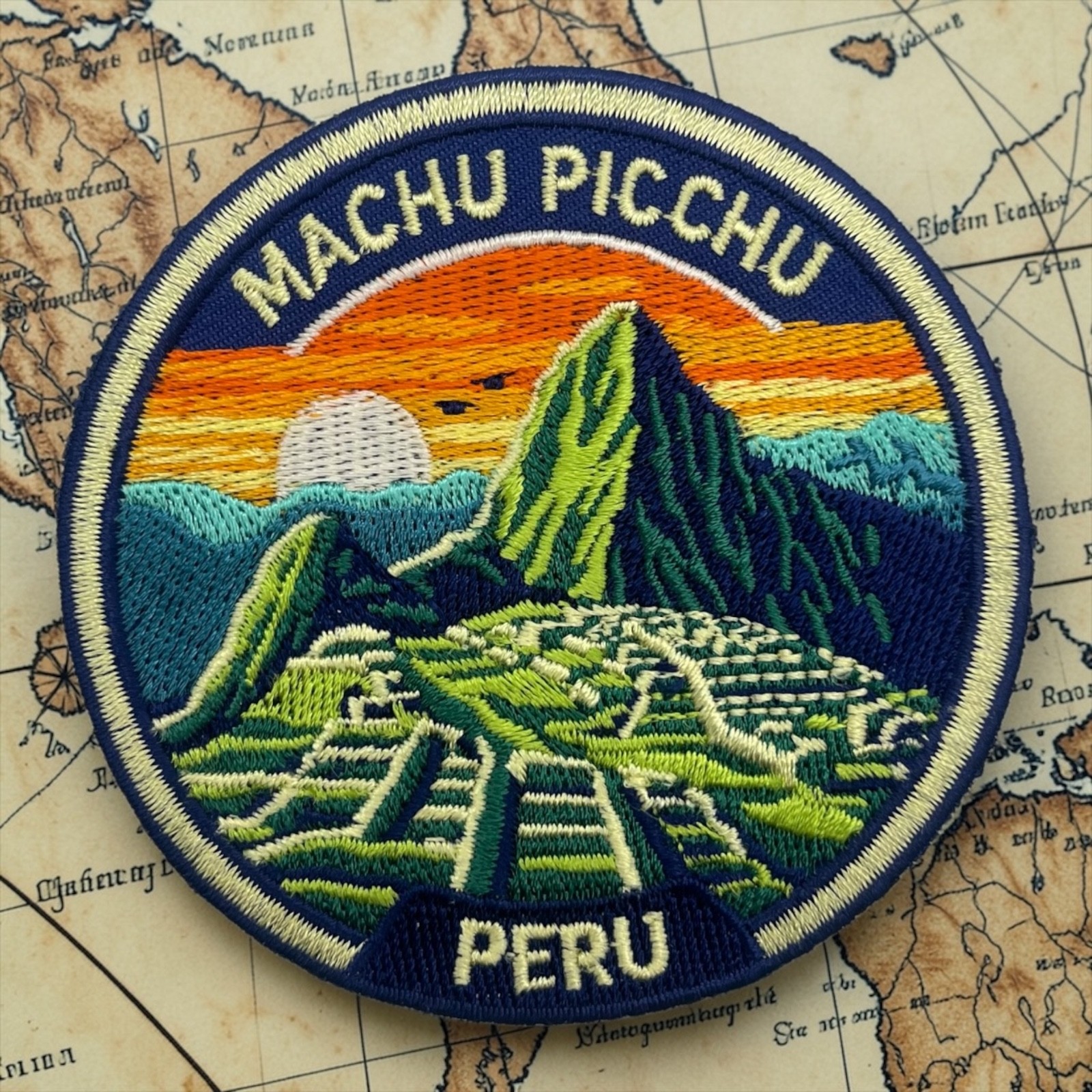 Machu Picchu Peru Patch 3 Inch Iron On Embroidered Andes Ruins Travel Souvenir