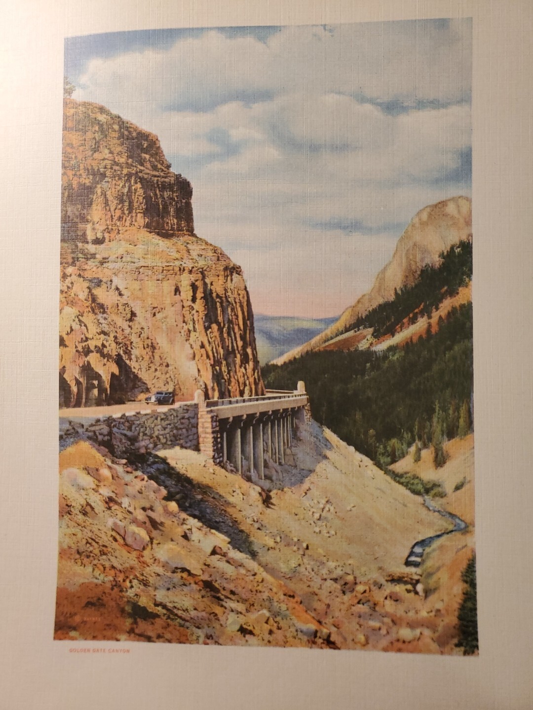 Vintage 1920s Haynes Souvenir Yellowstone National Park Colored Linen Prints