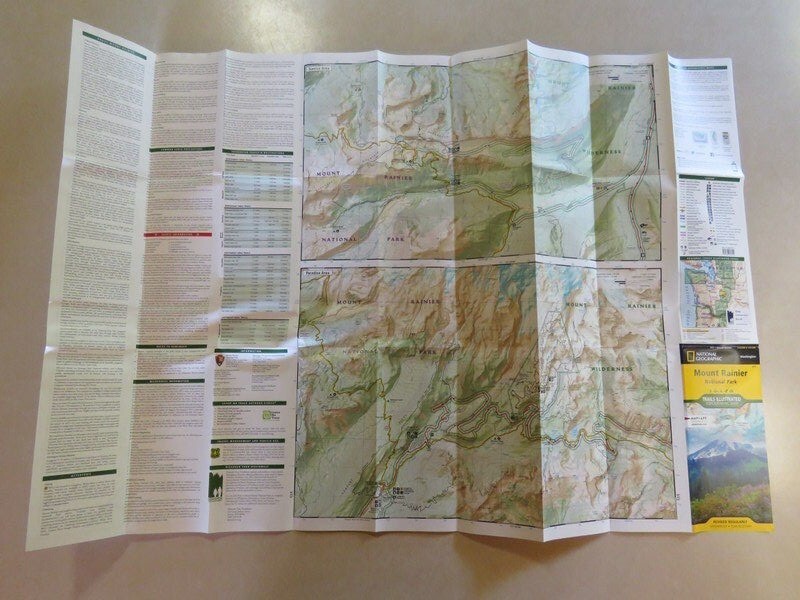 Mount RAINIER ~ NATIONAL GEOGRAPHIC Map WASHINGTON Trails Illustrated + Tours