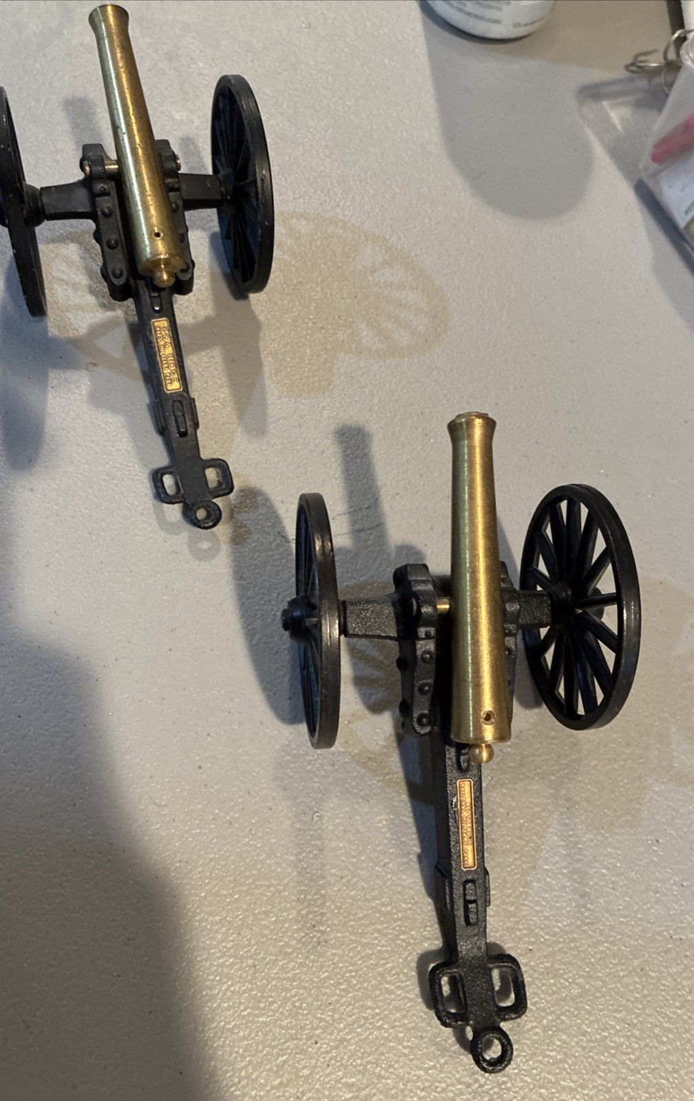 Vtg Miniature Replica Cannon From Pea Ridge & Gettysburg War Cast iron Lot Of 2