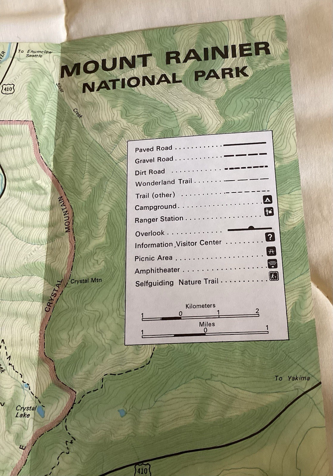Mount Ranier National Park Map 1978 & Pictorial Booklet of Scenic Washington MCM