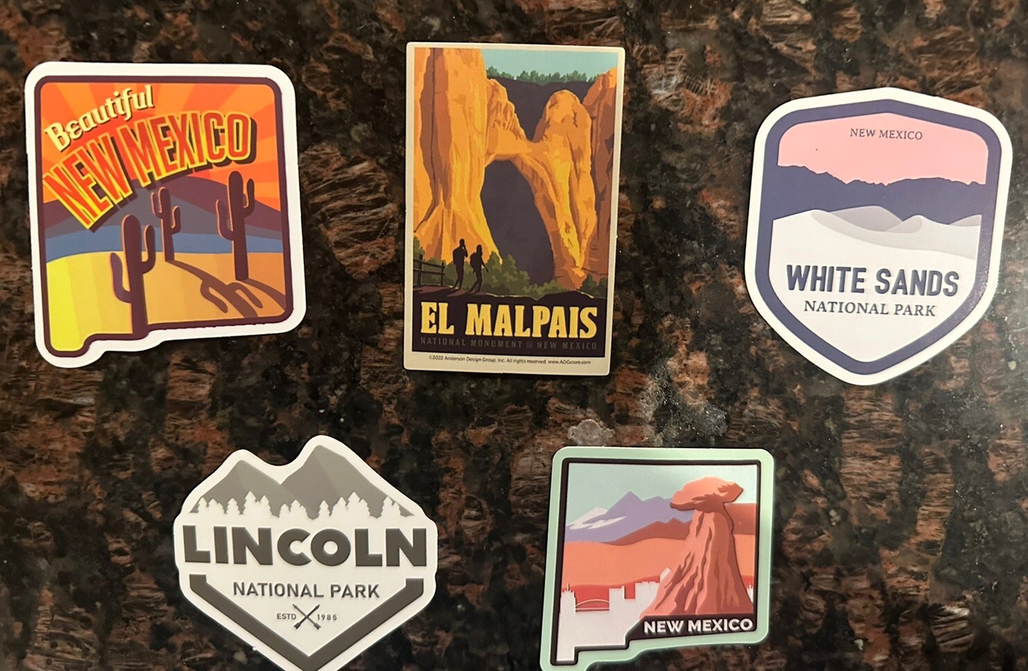 Travel New Mexico Stickers Set Of 5 (White Sands NP, Lincoln NP)