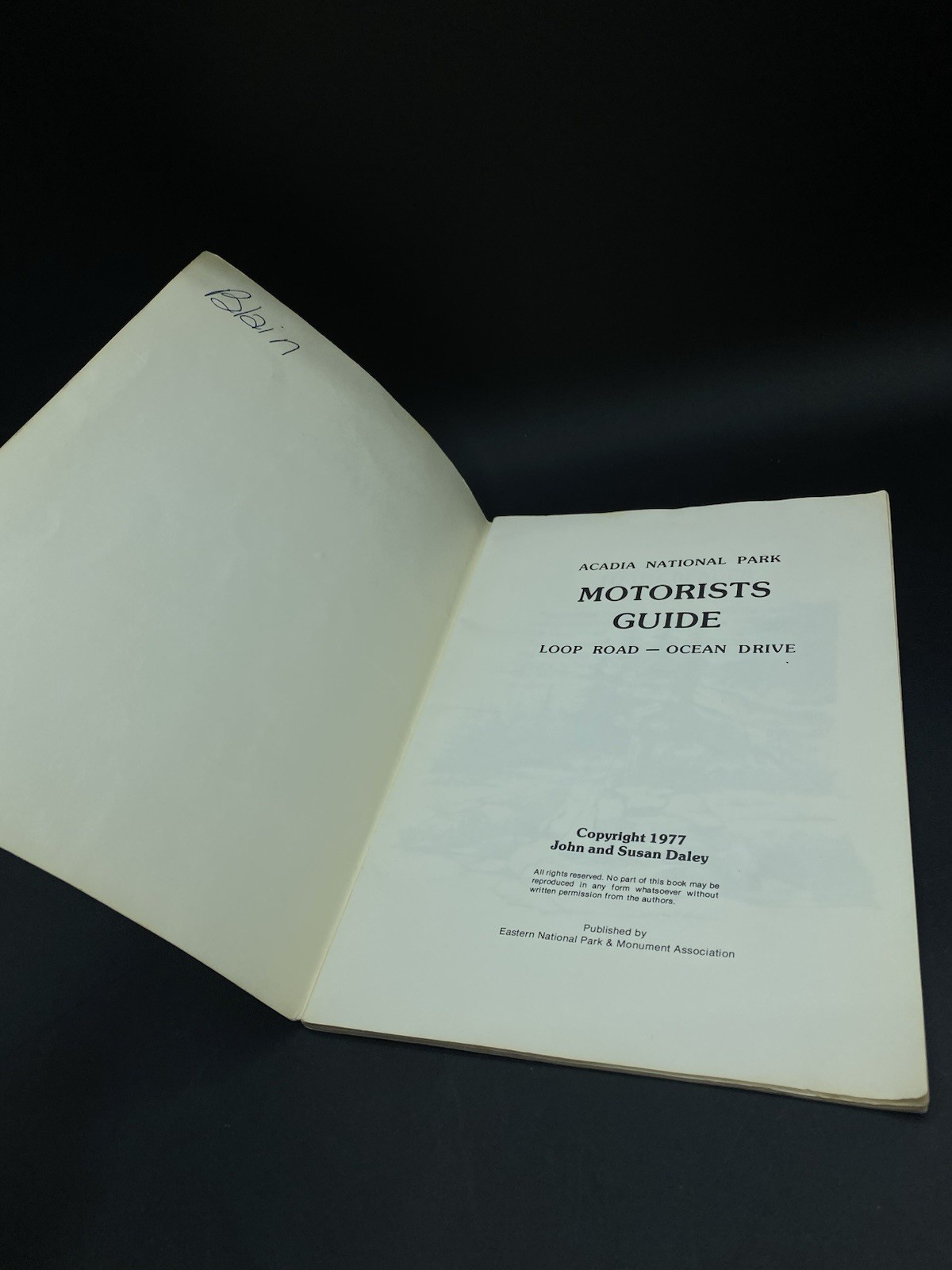 1977 Acadia National Park US Motorists Guide & Sieur de Monts National Monument