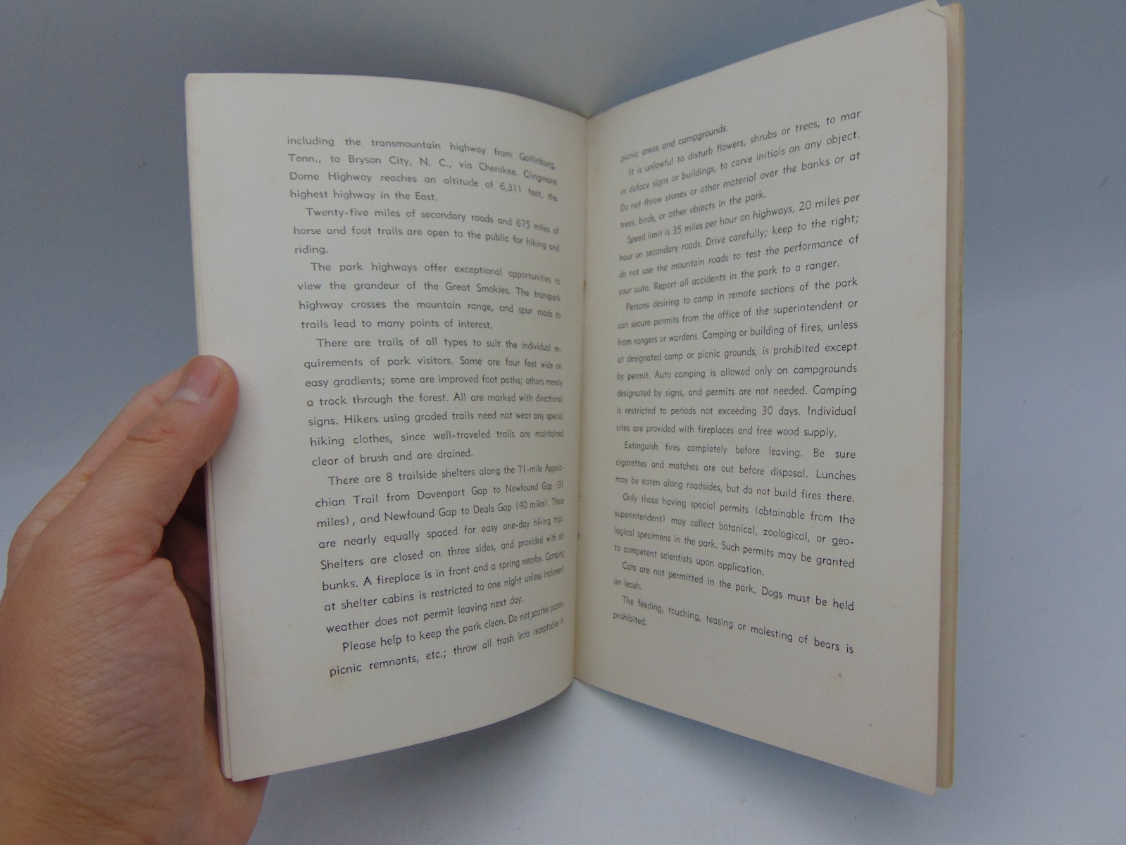 Great smoky mountains national park book vintage Jim Thompson Company 1930’s
