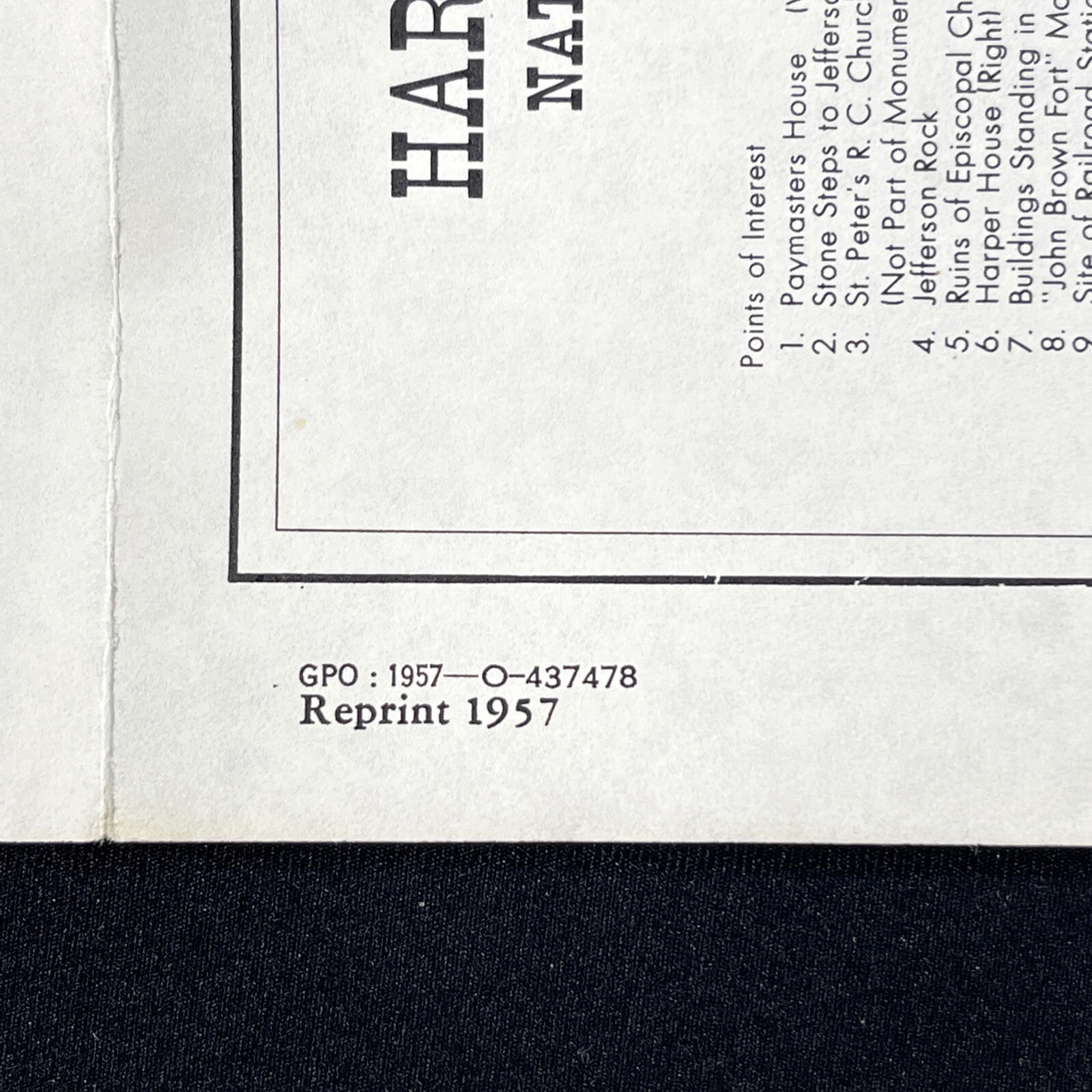 Vintage 1957 Harpers Ferry National Monument Brochure Pamphlet Info booklet