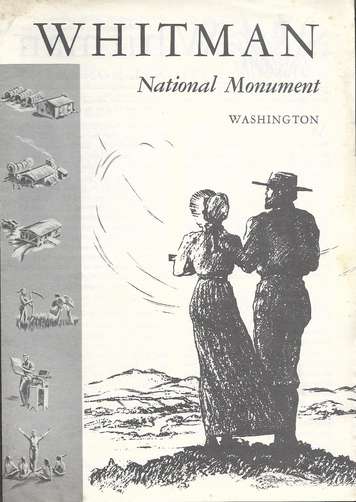 Official 1959 Map WHITMAN NATIONAL MONUMENT Washington State Waiilatpu Massacre