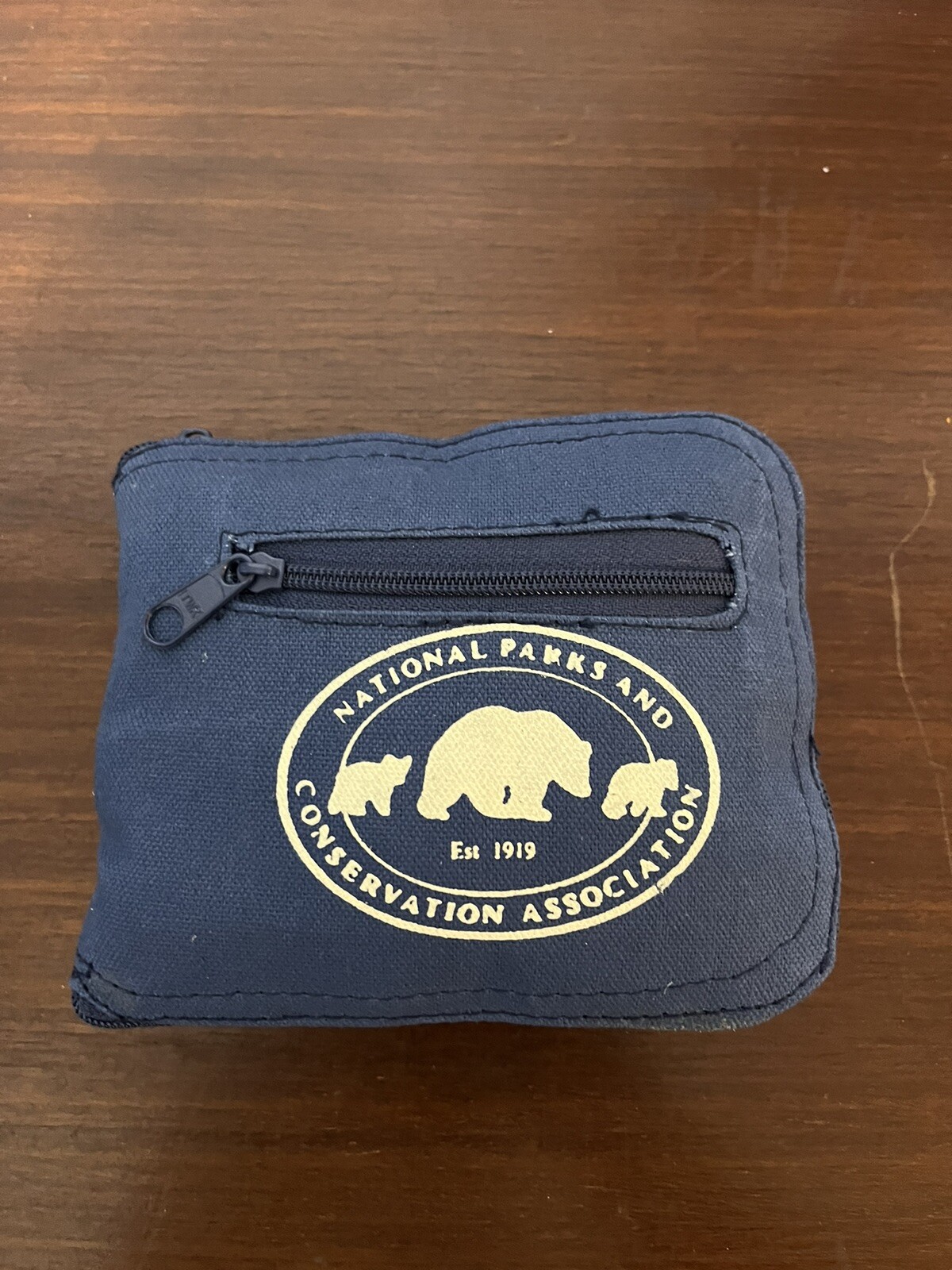 National Parks And Conservation Association Zip Up Tote bag Pouch Navy Canvas