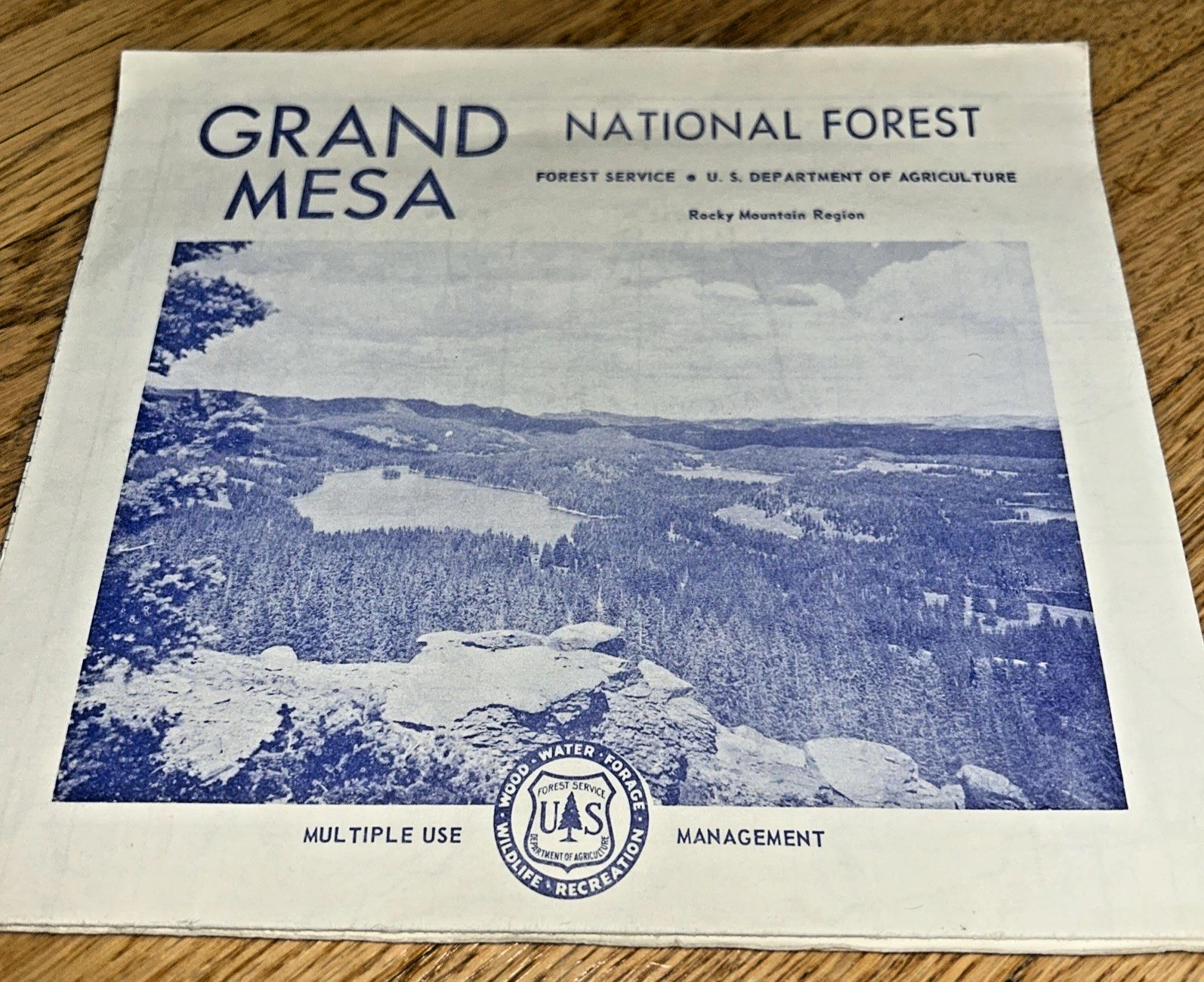 1959 GRAND MESA NATIONAL FOREST, Colorado MAP 22″ x 33″