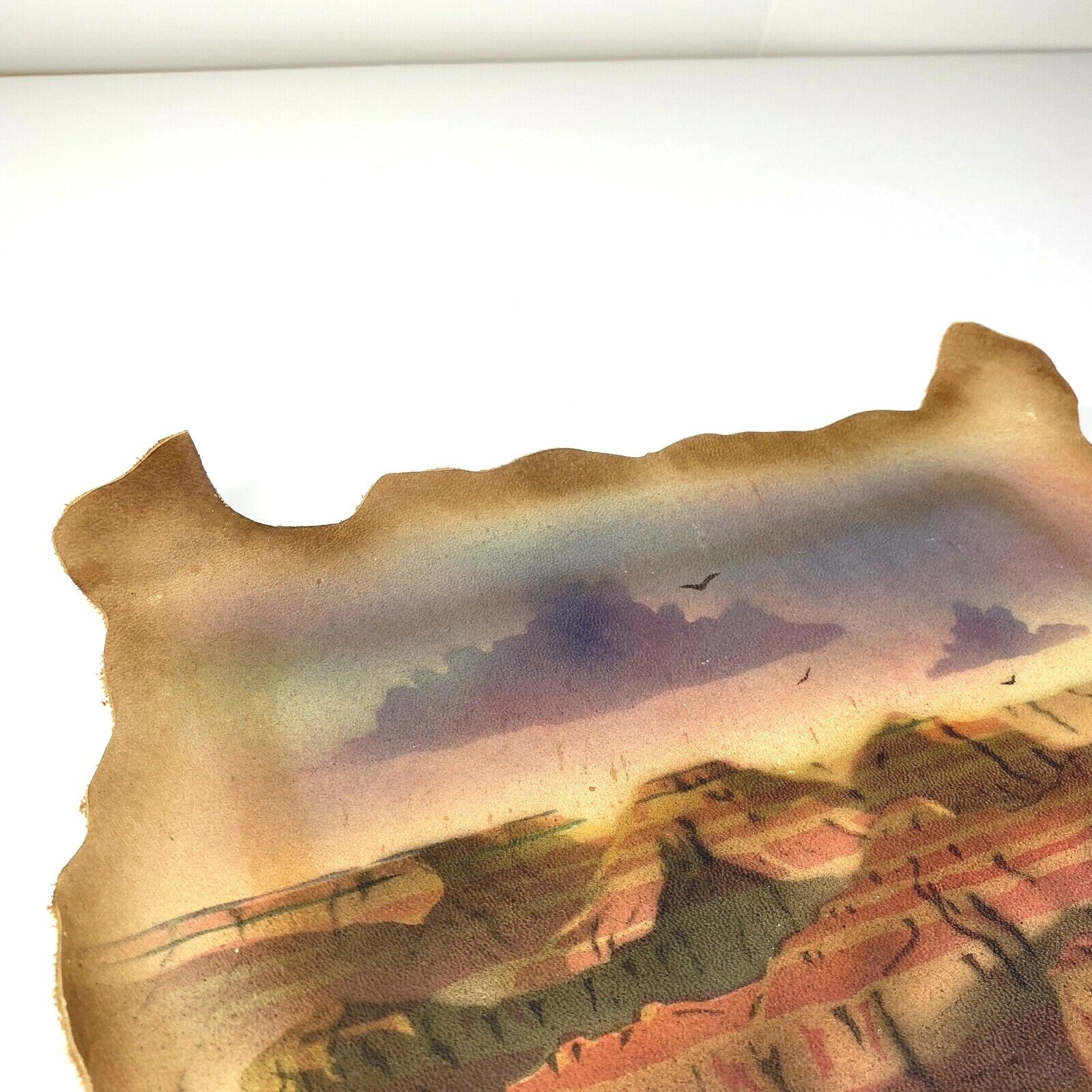 Vintage Grand Canyon Afternoon Southwestern Airbrushed 1990 Sheepskin Wall Decor