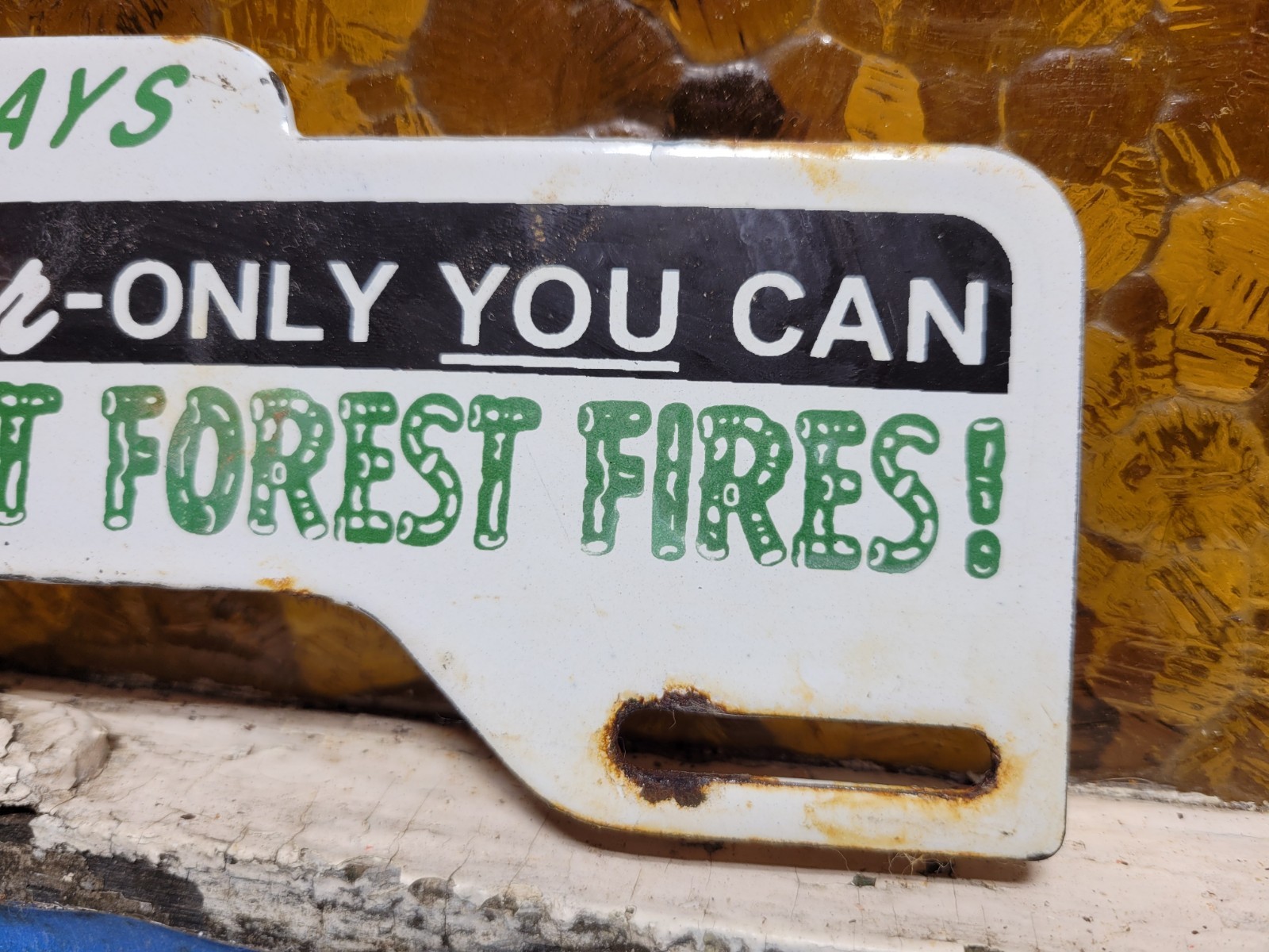 VINTAGE SMOKEY BEAR PORCELAIN SIGN 1956 US FOREST SERVICE NATIONAL PARK FIRE