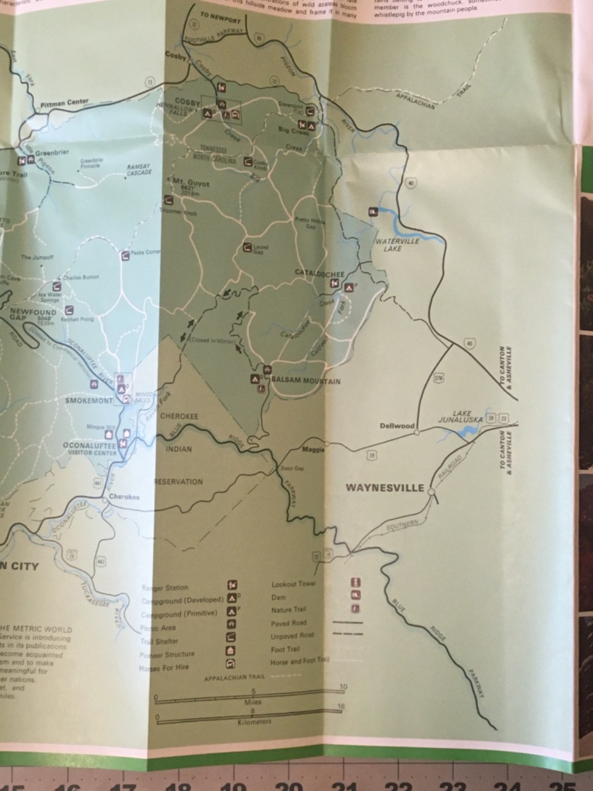 1980 Pictorial Map Great Smoky Mountains National Park NC TN