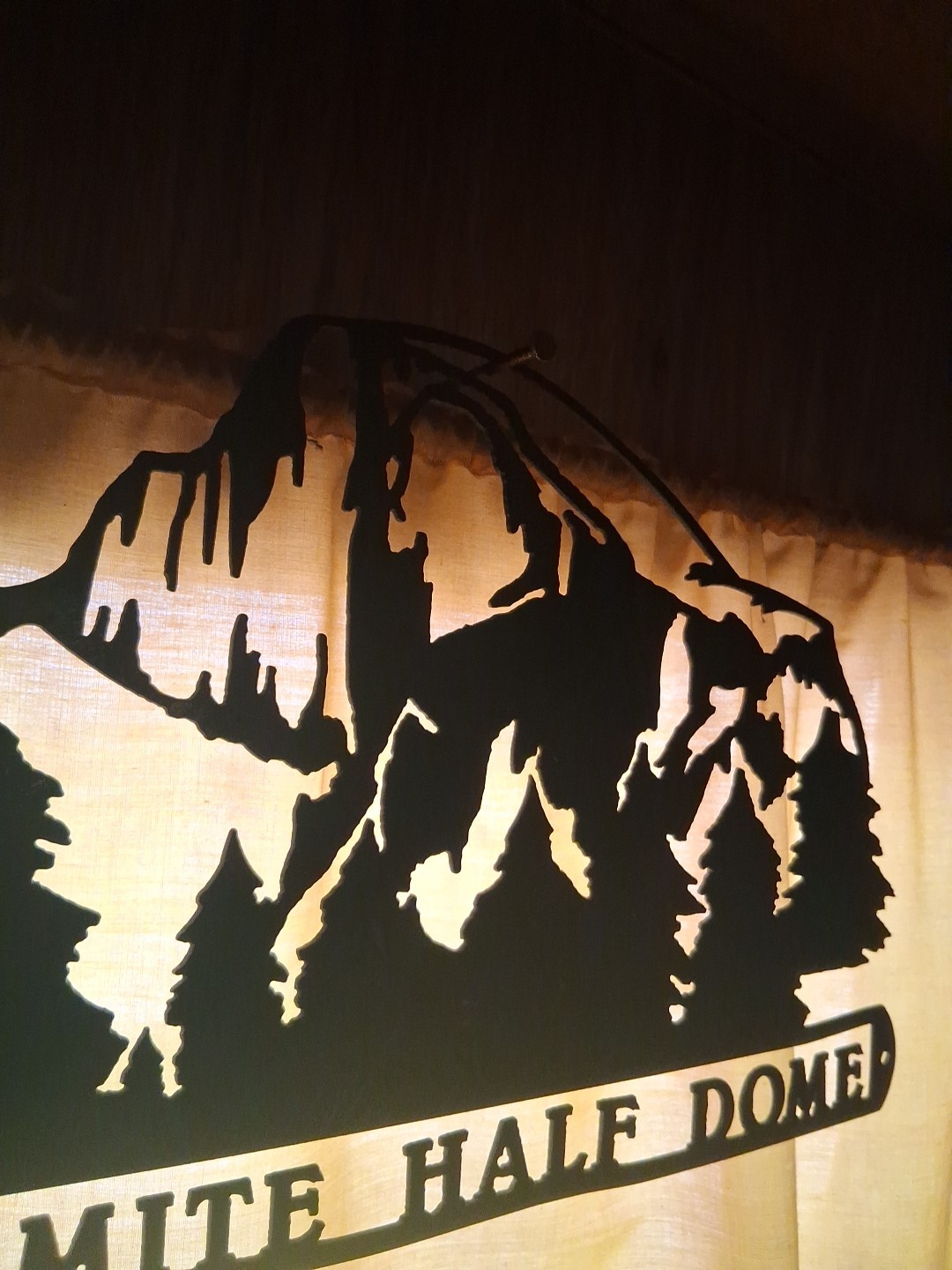 Vintage Metal Wall Art Laser Cut Yosemite Half Dome 15×9″ RARE