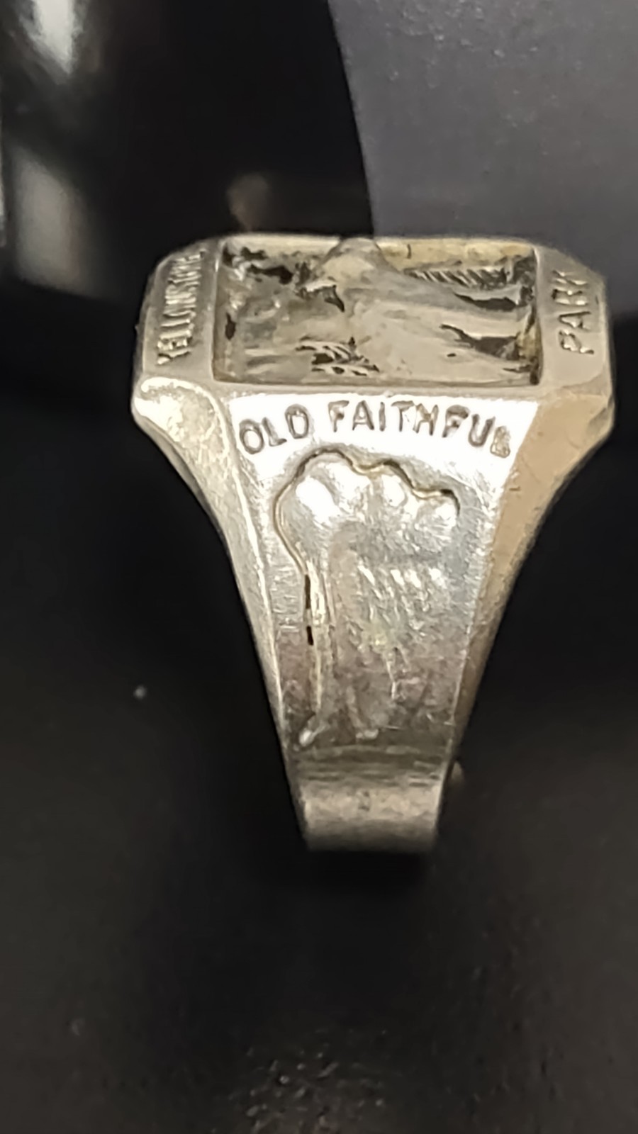 Vintage Antique Yellowstone National Park Souvenir Ring Old Faithful Jewlery