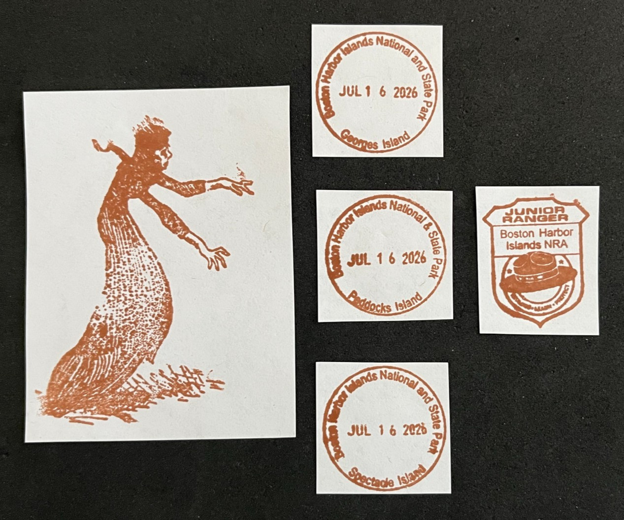 BOSTON HARBOR ISLANDS NRA NATIONAL PARK SERVICE CANCELLATION/PASSPORT STAMP LOT