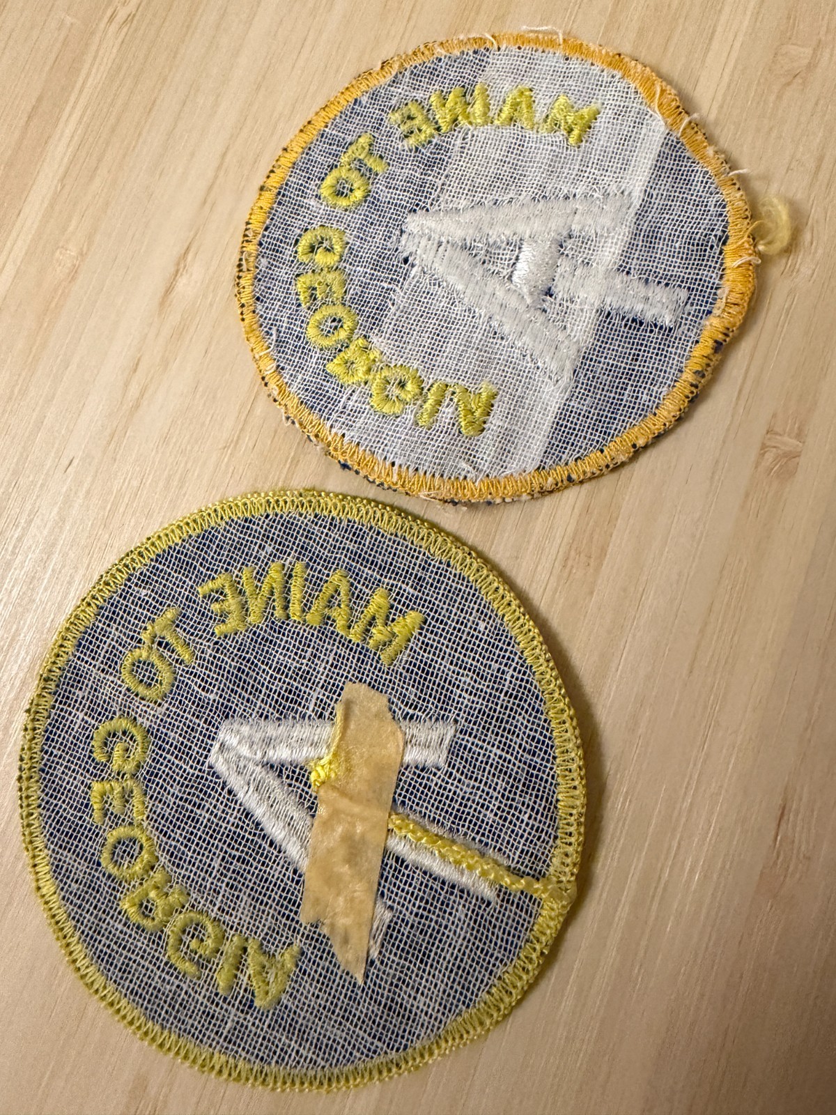 Lot Of 2 Vtg Vintage Appalachian Trail Maine To Georgia Patch Gauze Back