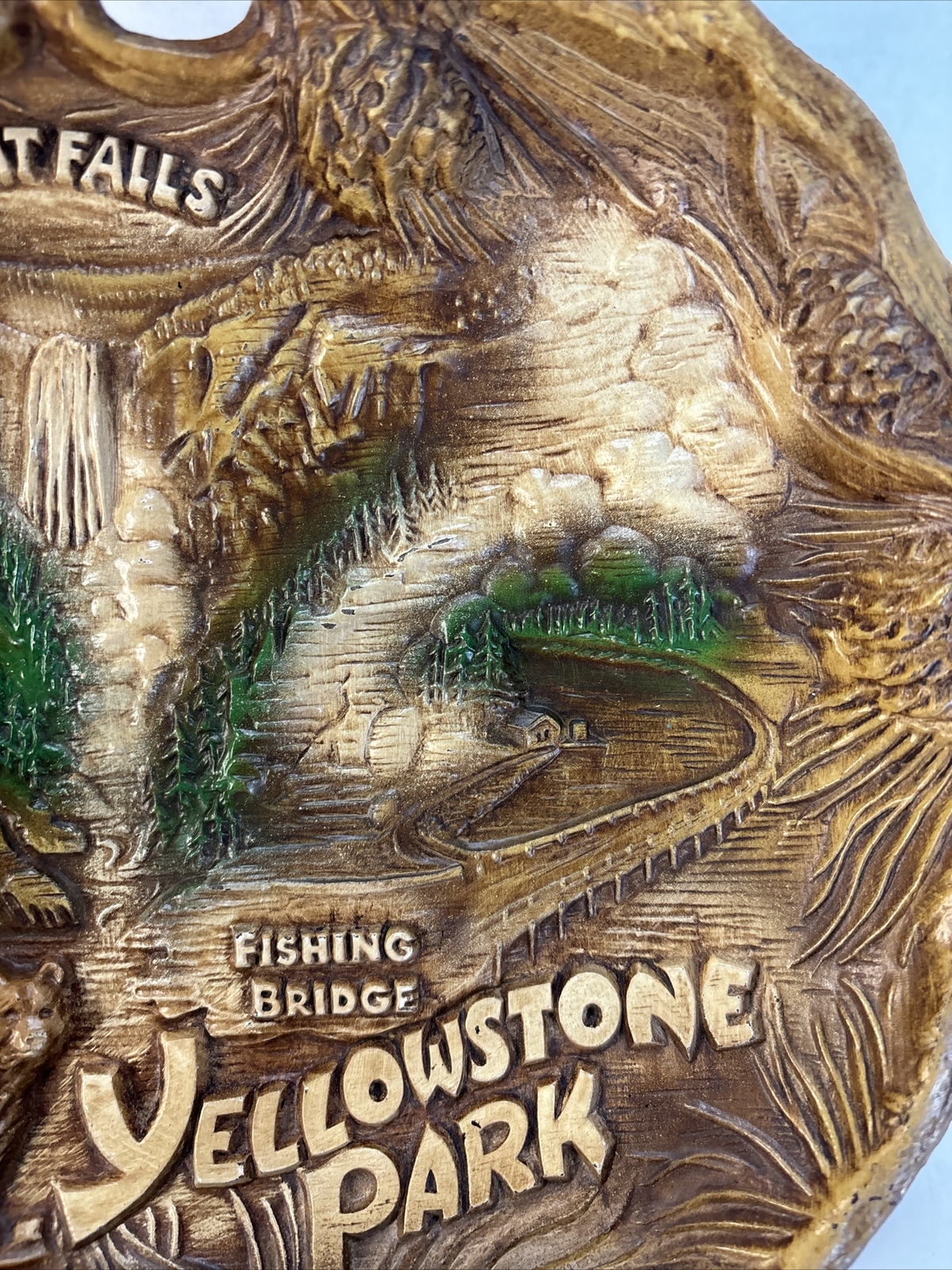 Vtg Grand Canyon National Park Souvenir Faux Wood Resin Bowl TACO Wall Hanging