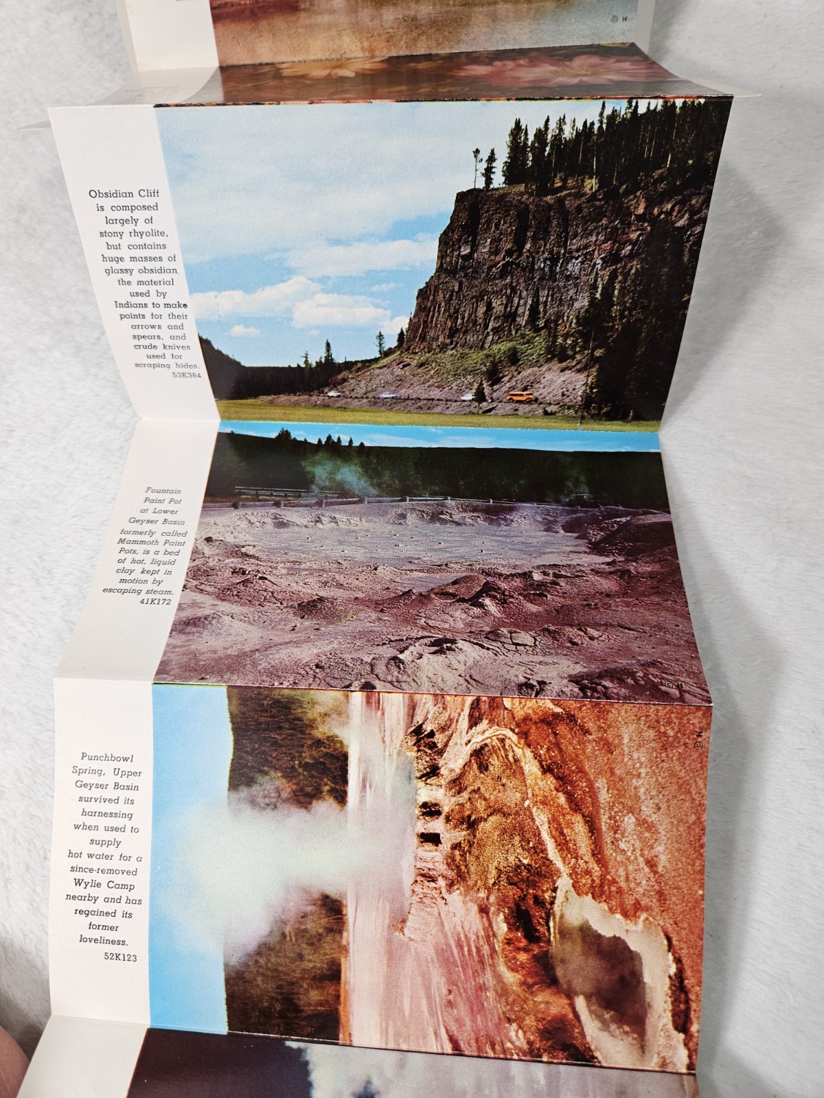 YELLOWSTONE NATIONAL PARK 1957 “PICTURAMIC” Unused Post Card With Photos