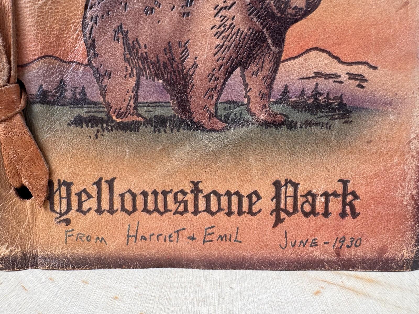Yellowstone Park Leather Snap Shot Album Used & Unused 4”x5” Circa 1930 Vintage