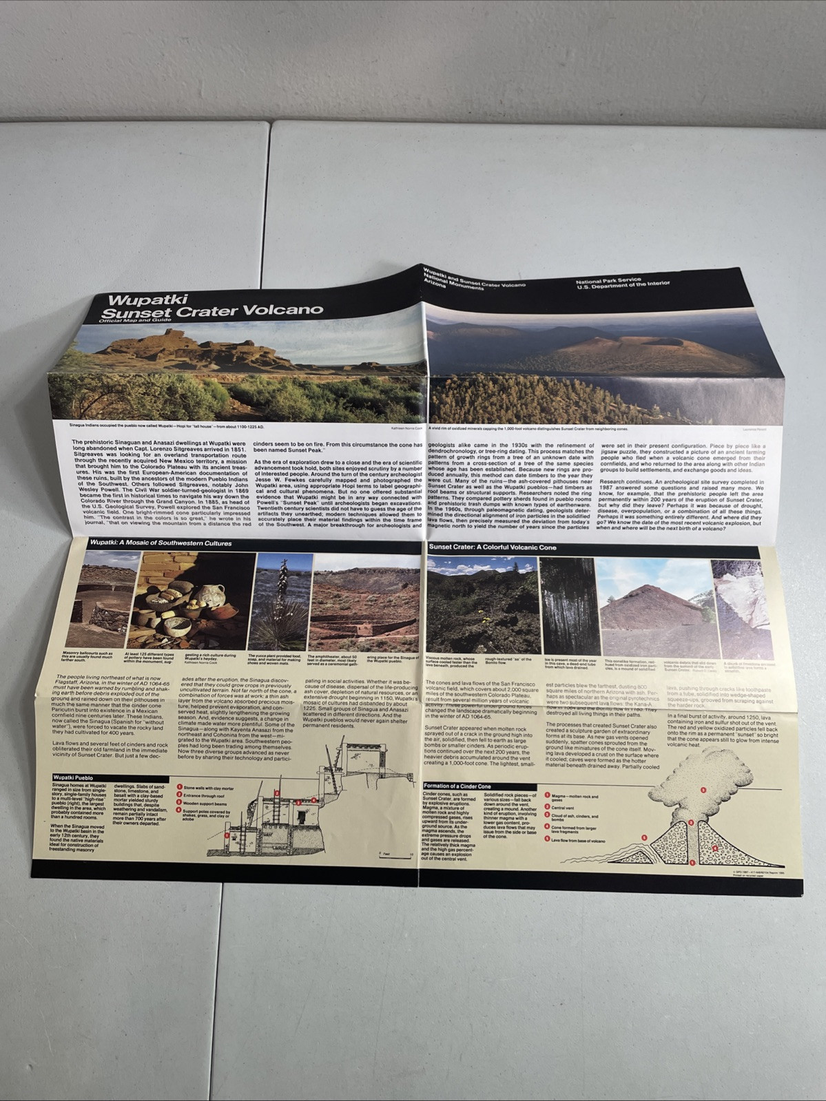 Wupatki and Sunset Crater Volcano National Monuments Arizona Map and Guide