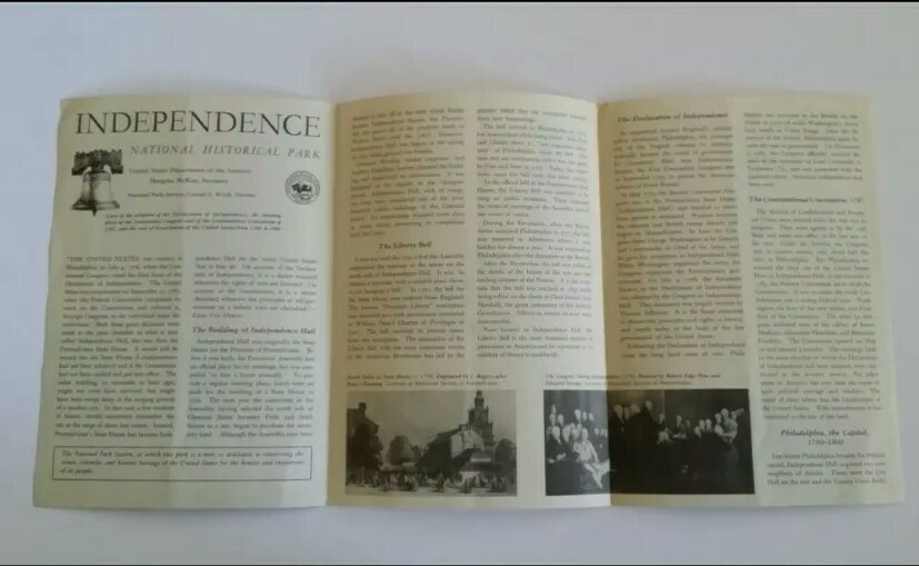 1956 – INDEPENDENCE NATIONAL HISTORICAL PARK Pennsylvania – Souvenir Pamphlet