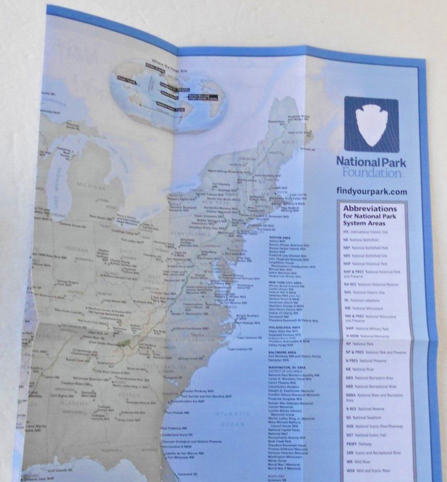 NATIONAL PARK FOUNDATION PARK FINDER / PLANNER MAP & PARK STICKERS ~ NEW