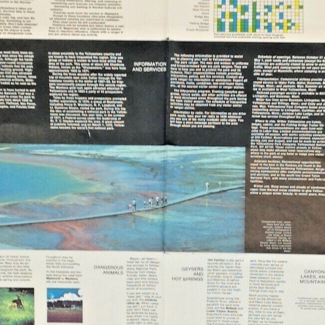 Vintage 1975 US Dept Interior Yellowstone National Park