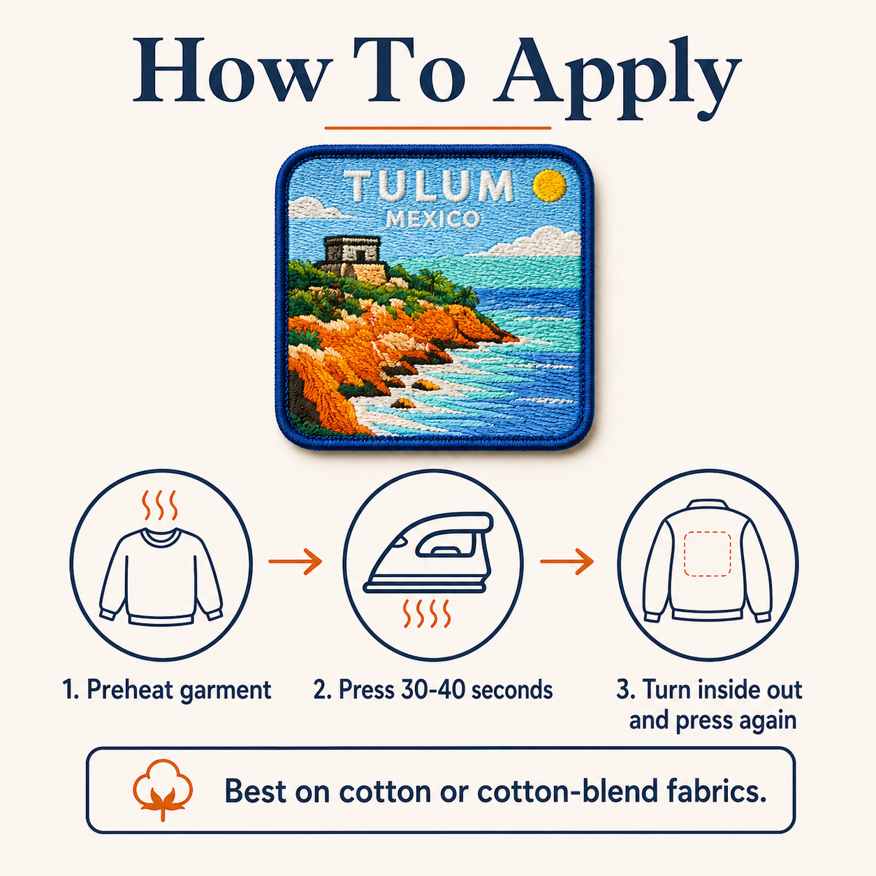 Tulum Mexico Mayan Ruins Embroidered Patch (3 Inch) – Coastal Travel Souvenir