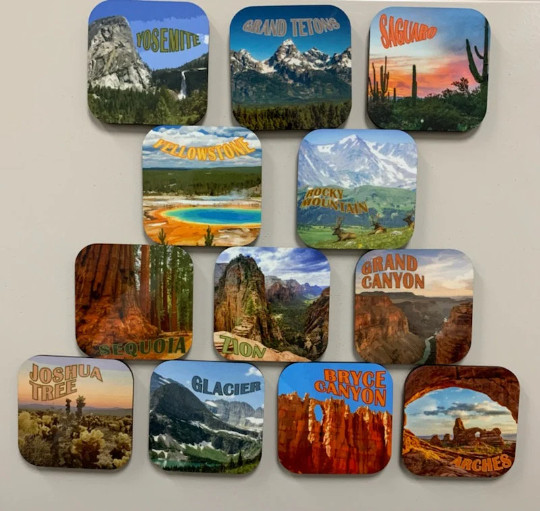 National Park Picture Magnet Set of 12 Different Beautiful National Parks