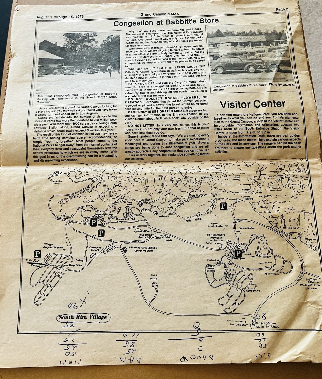 1976 Grand Canyon Sama Newspaper Grand Canyon National Park