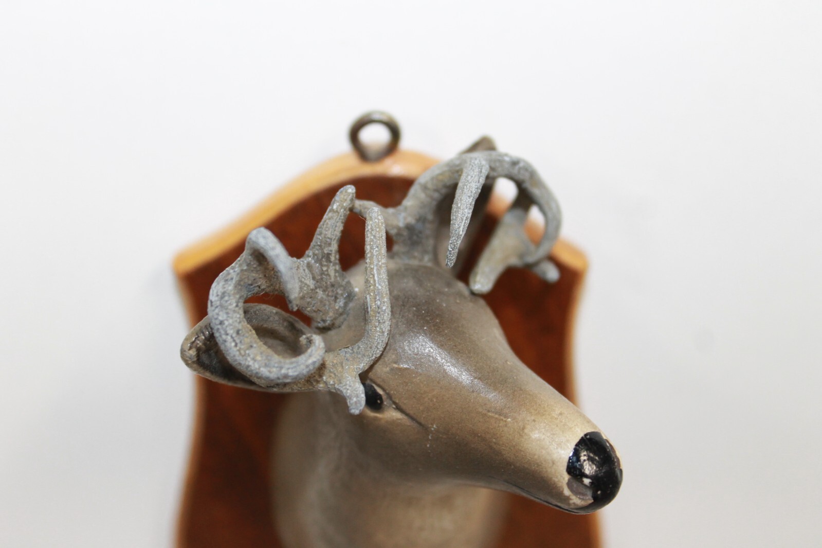 Vintage Yellowstone Park Souvenir – Small Mounted Elk / Deer Head on Wood – NICE