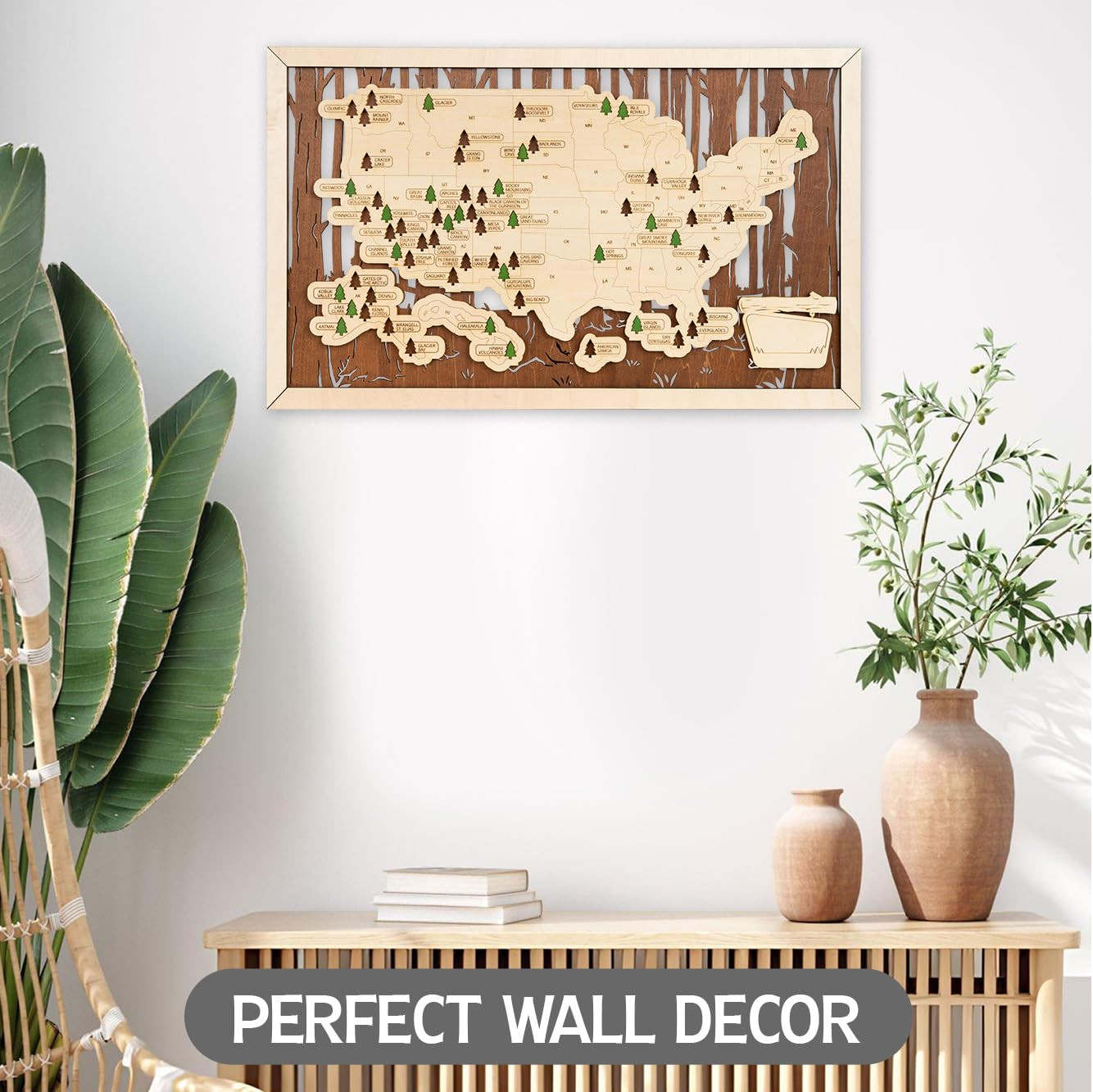 US National Parks Map Travel Map, National Park Tracker Checklist, Natural Wall