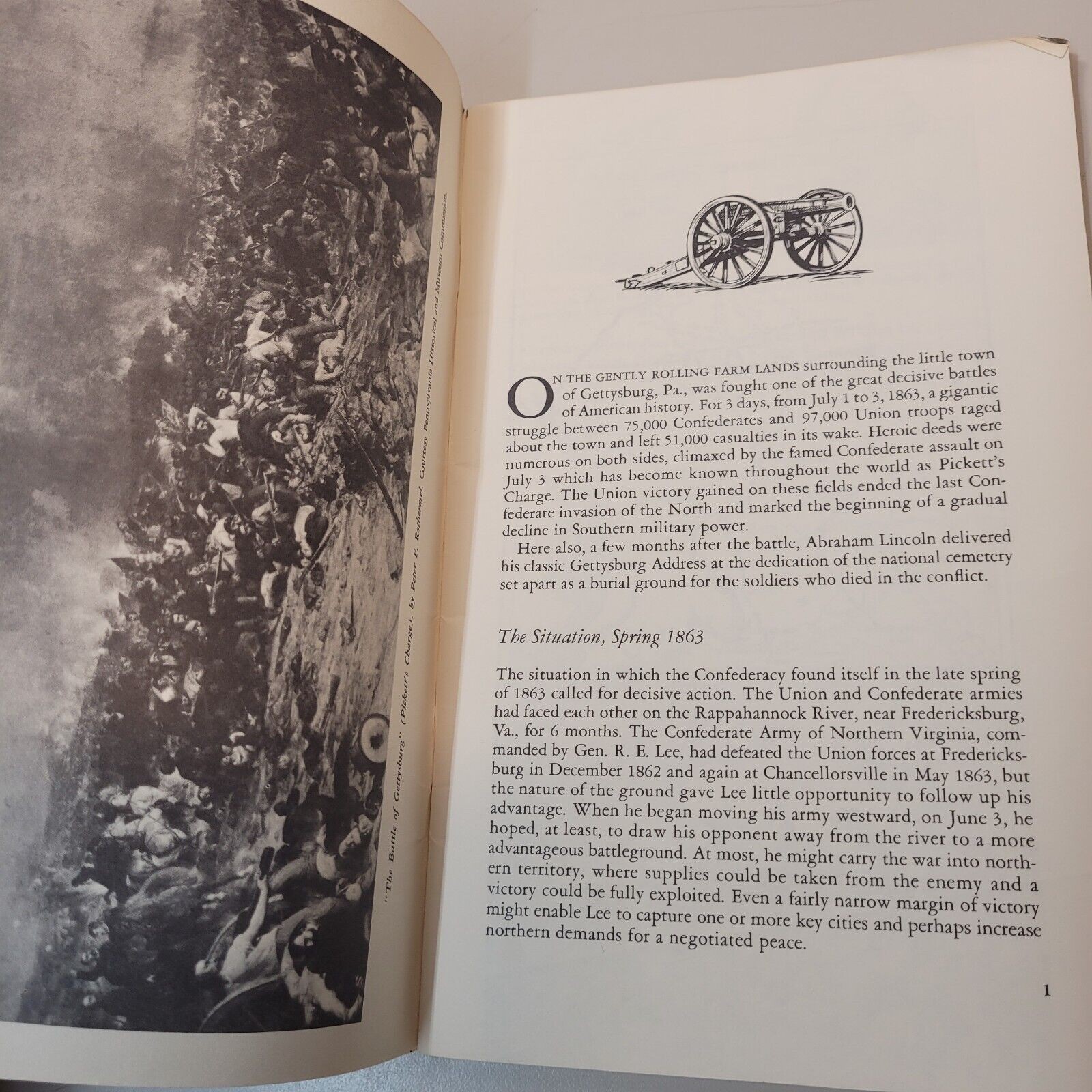 Gettysburg Civil War Battlefield Historical Booklet 1962 F.D. Briscoe Paintings