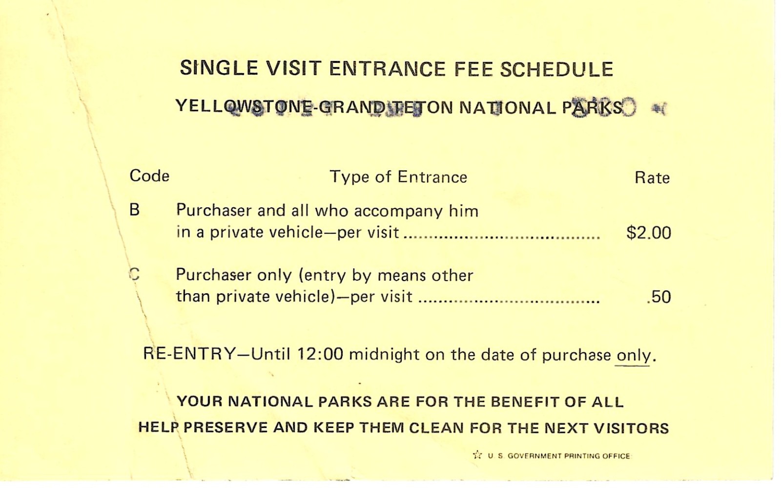 1978 Yellowstone Grand Teton Entrance Permit 1977 Grand Teton Lodge Pamphlet