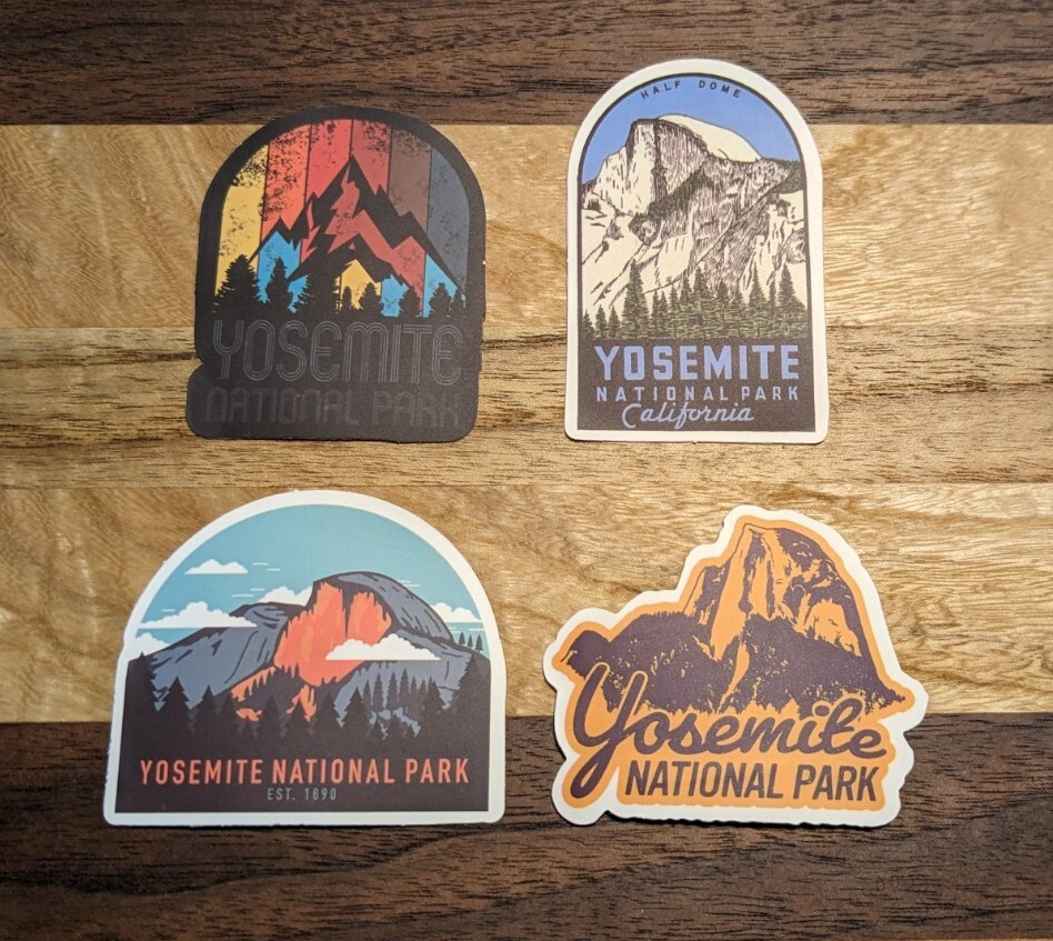A set of Four (4) Yosemite National Park Sticker Decal 3″