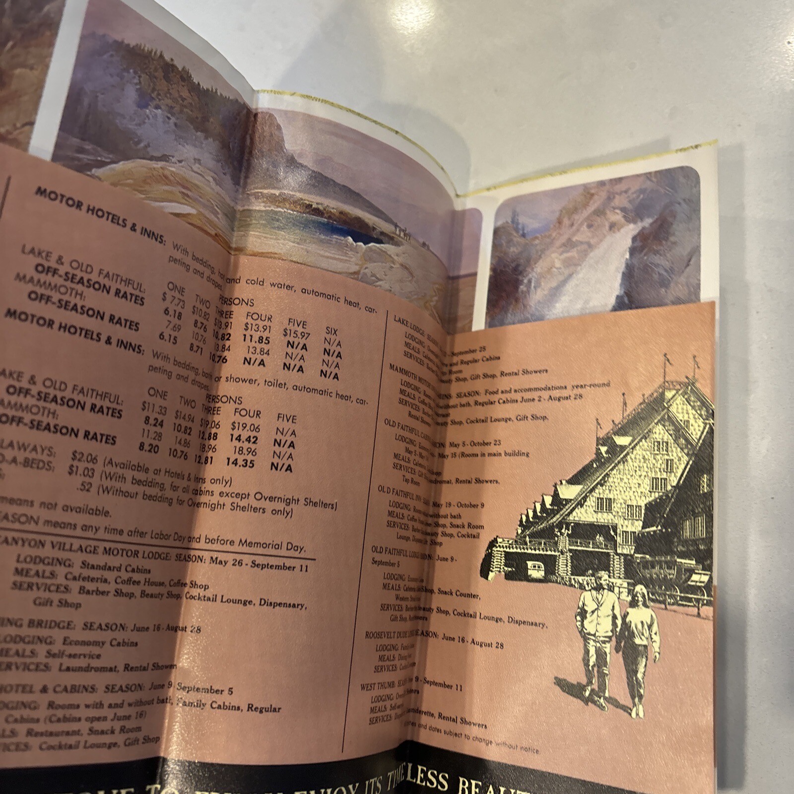Yellowstone National Park Folding Flyer Map Pamphlet Vintage 1967
