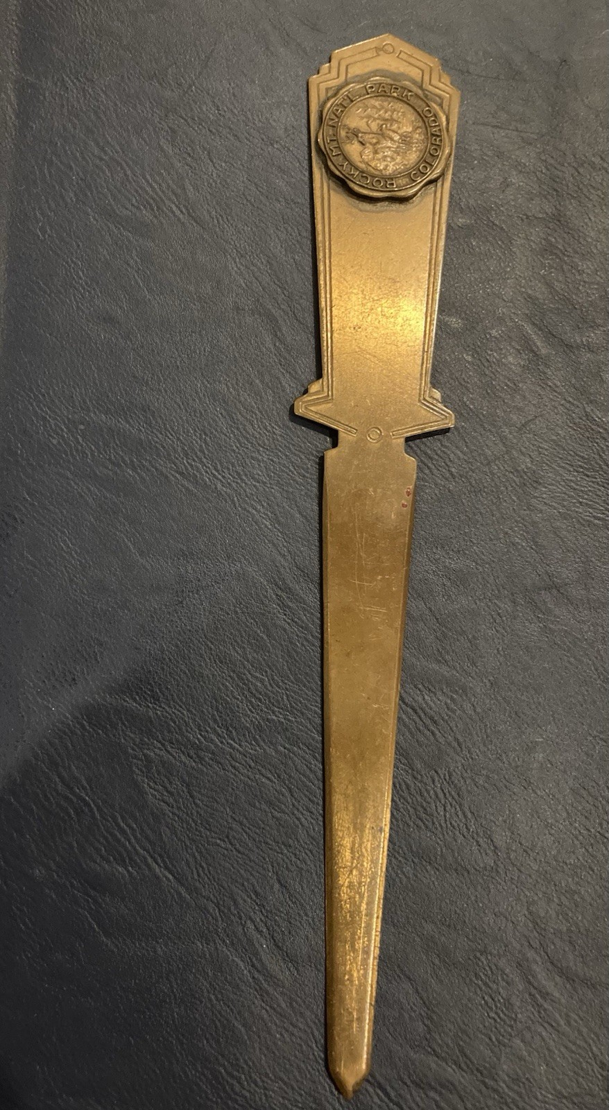 VTG Rocky Mt. National Park Souvenir Letter Opener Art Deco Design 8 Inches