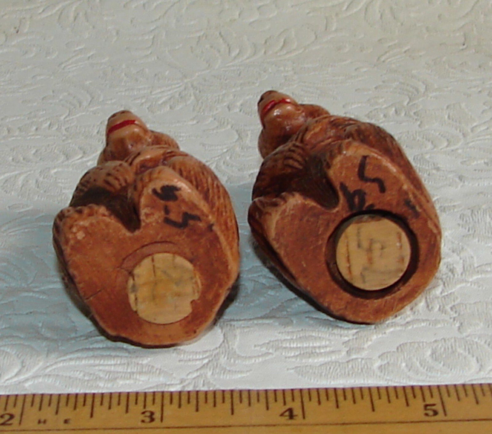 Vtg Yellowstone Park Grizzly Bear Composition Figurine +Salt Pepper Shakers 1948