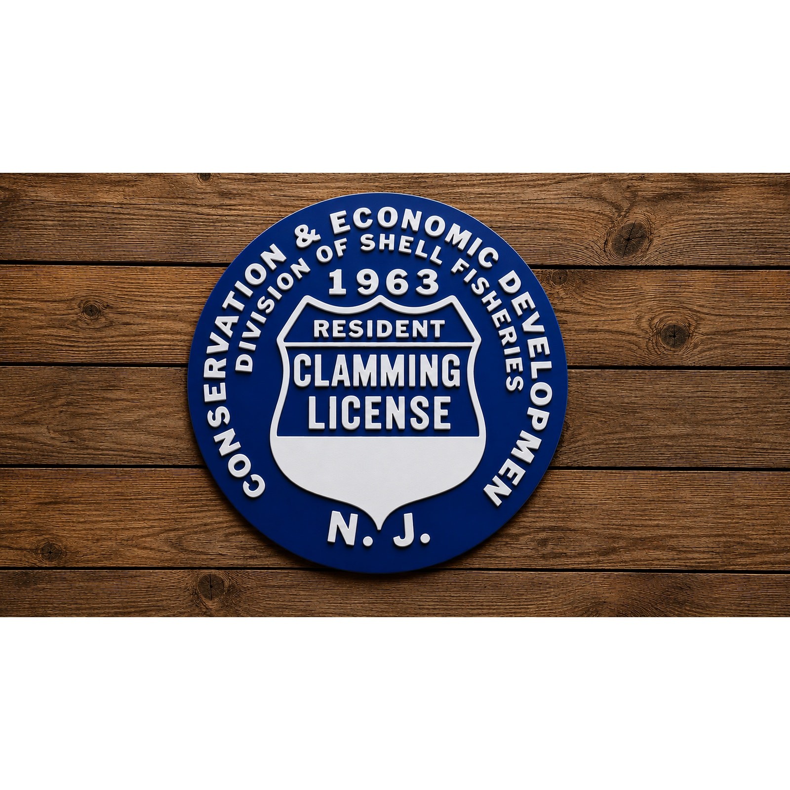 New Jersey Resident Clamming License Sign Shell Fisheries DNR Conservation