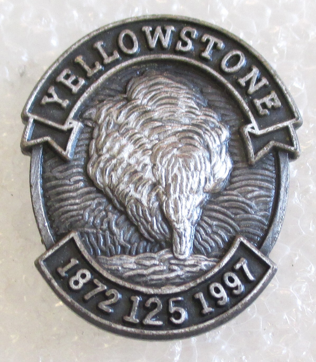 Yellowstone National Park 125 Year Anniversary Souvenir Pin 1872-1997