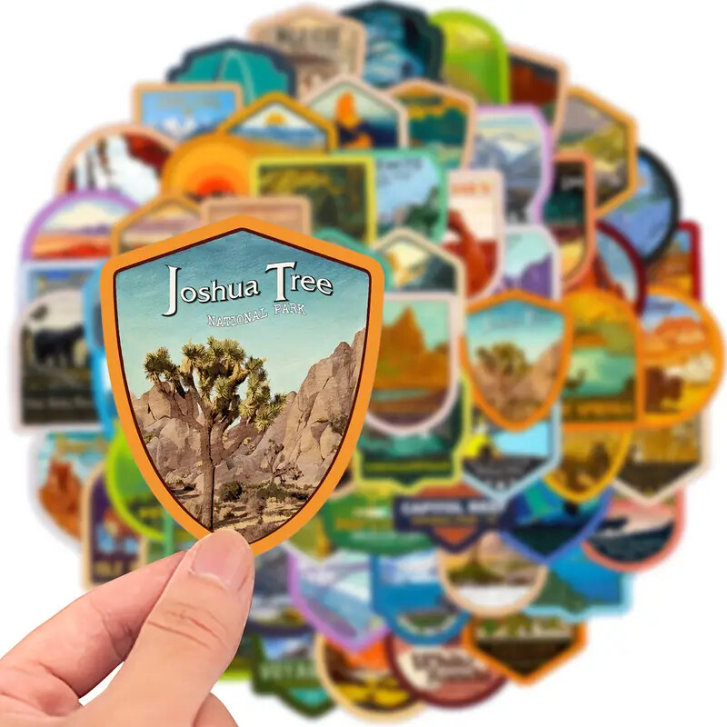 63 Pack American National Park Vinyl Stickers Durable Artistic Decals for Laptop