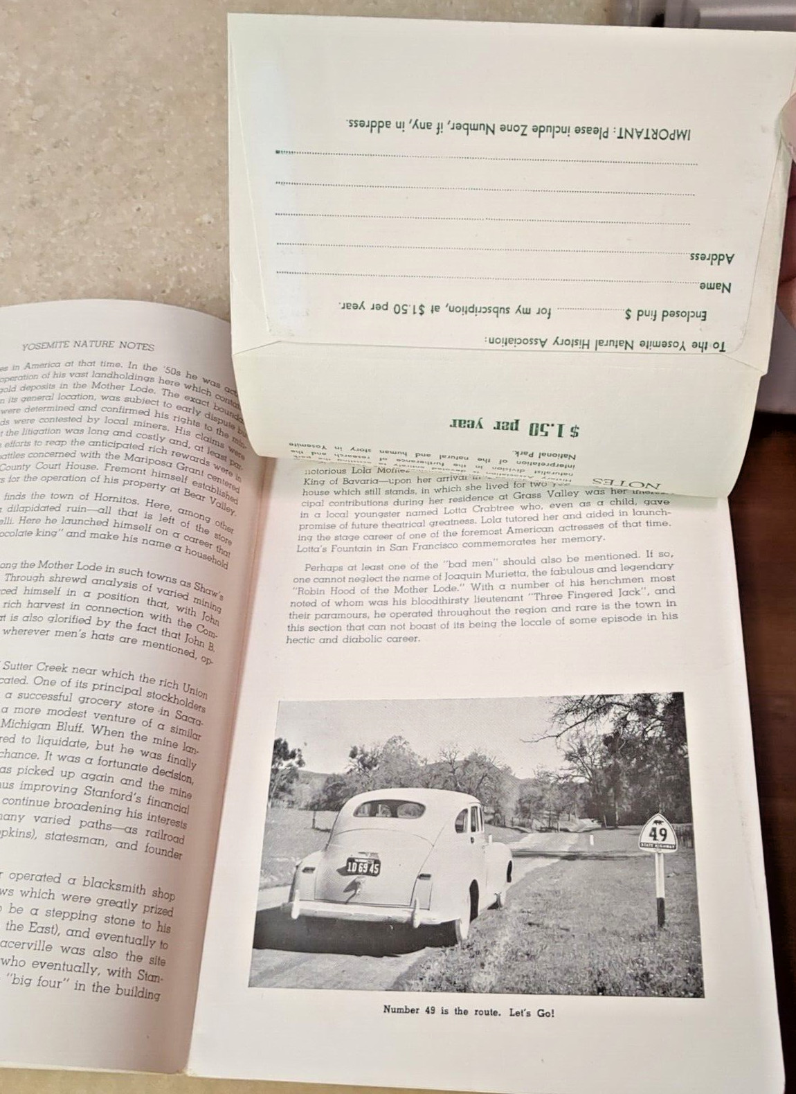 A Guide to the Mother Lode Country & Yosemite Sequoias, Nature Notes 1948 & 1949