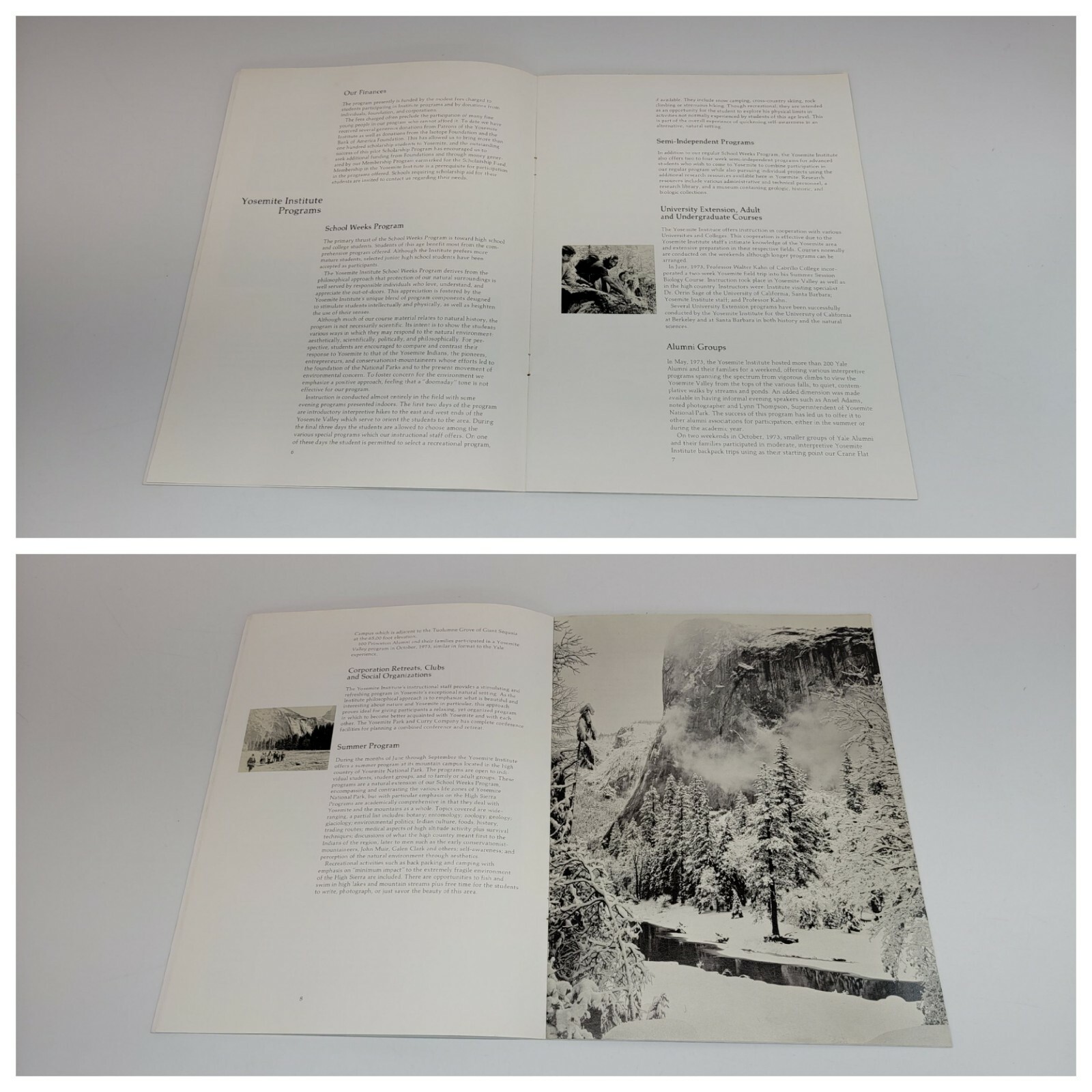 1975 Vintage Yosemite Institute Catalog / Brochure – National Park – Ansel Adams