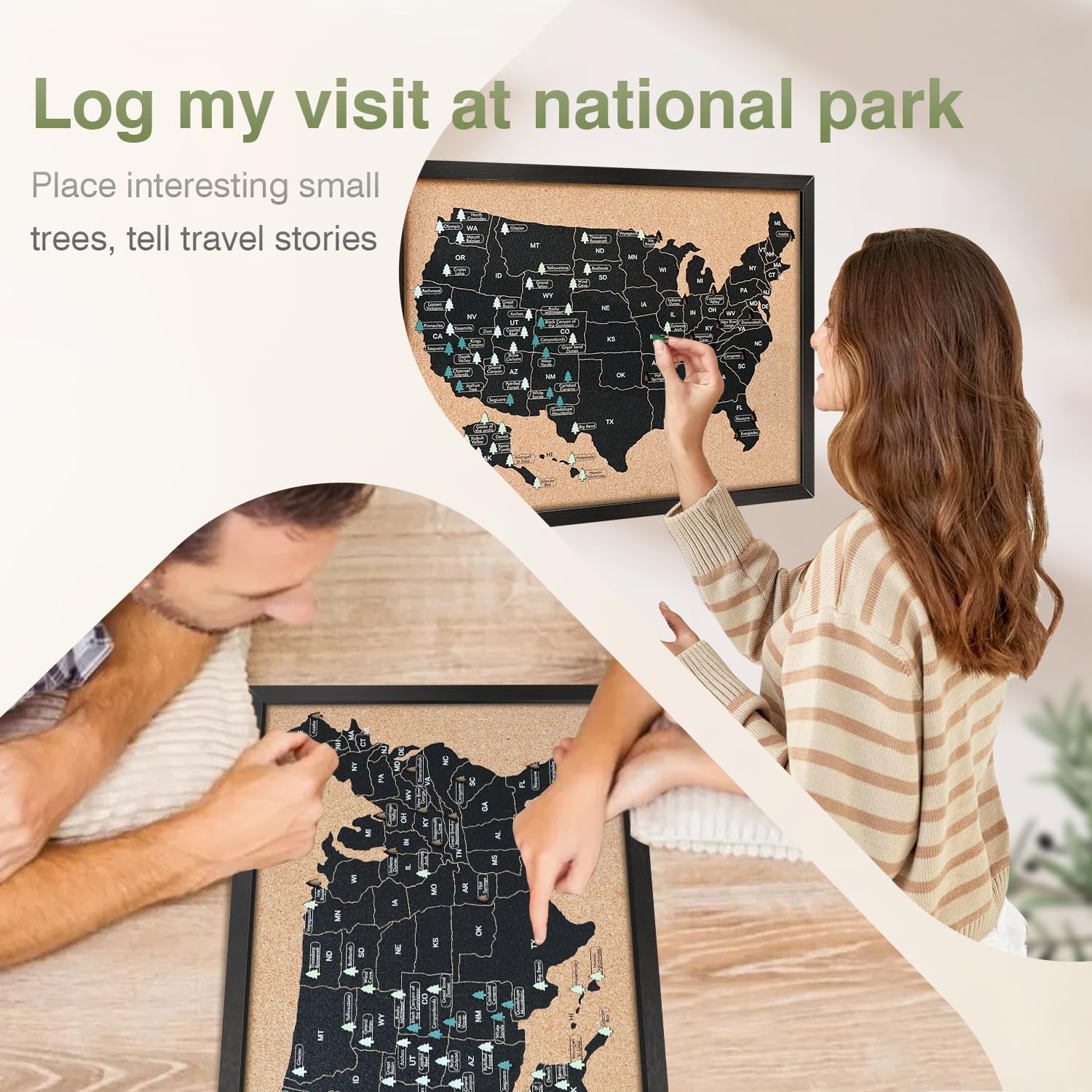 National Park Map, Premium Grade National Park Wall Decor, Equipped with a